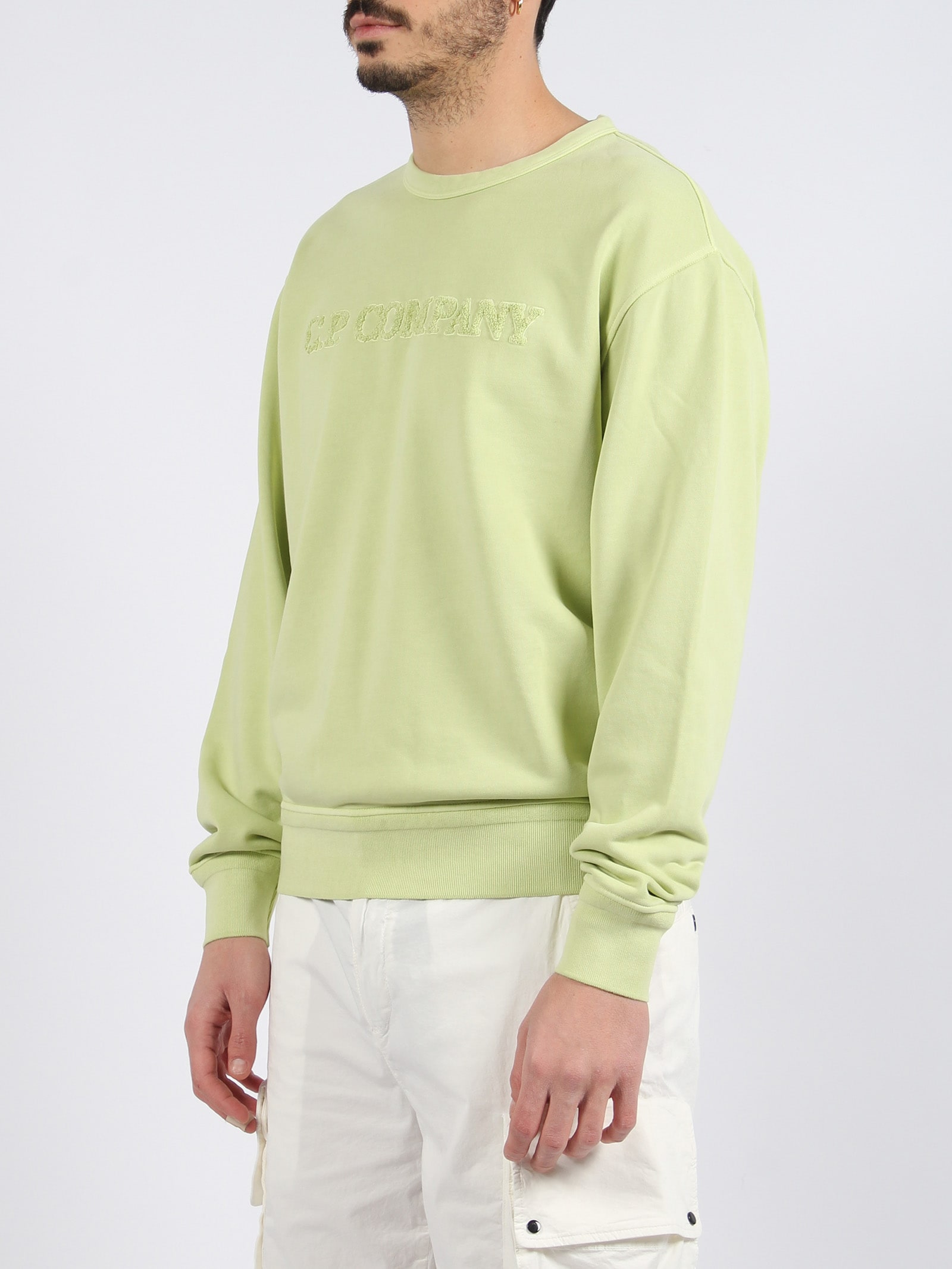Shop C.p. Company Light Fleece Sweatshirt In Green
