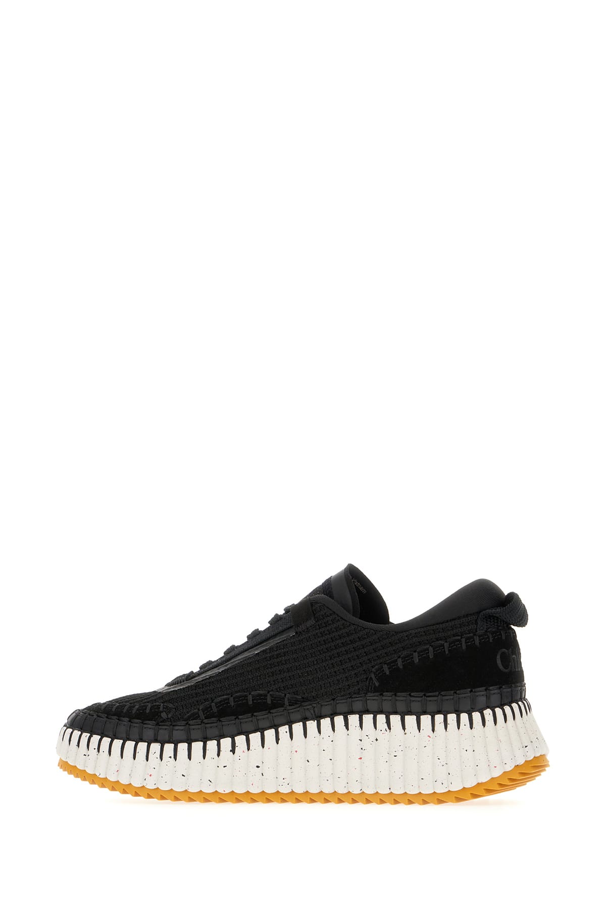 Shop Chloé Black Cotton And Polyester Nama Sneakers In 001