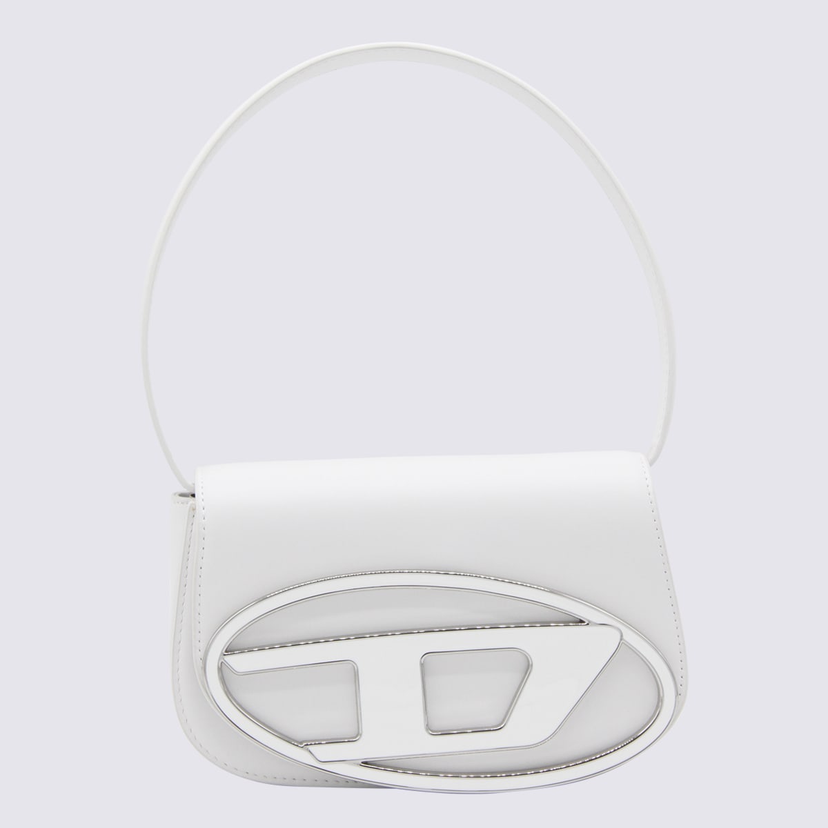 Shop Diesel White Leather 1dr Shoulder Bag