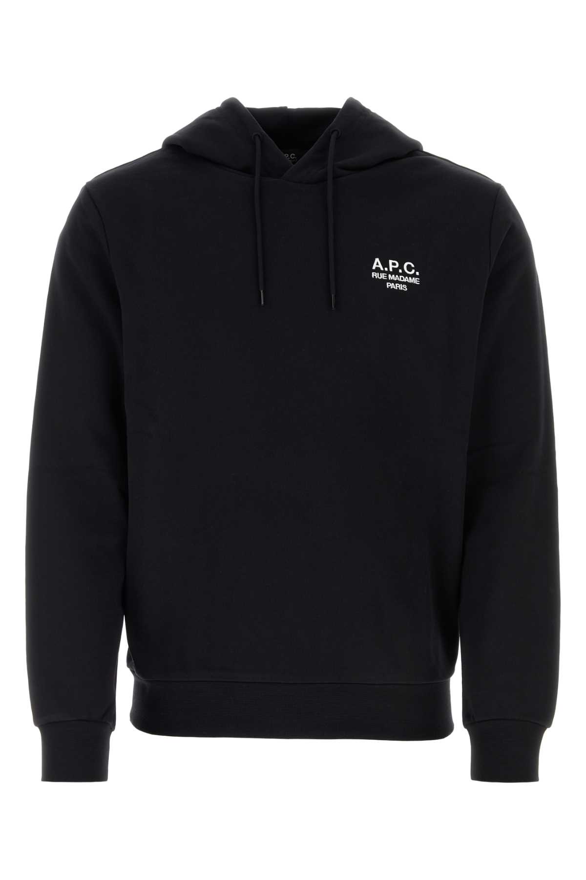 Shop Apc Black Cotton Sweatshirt In Noirblanc