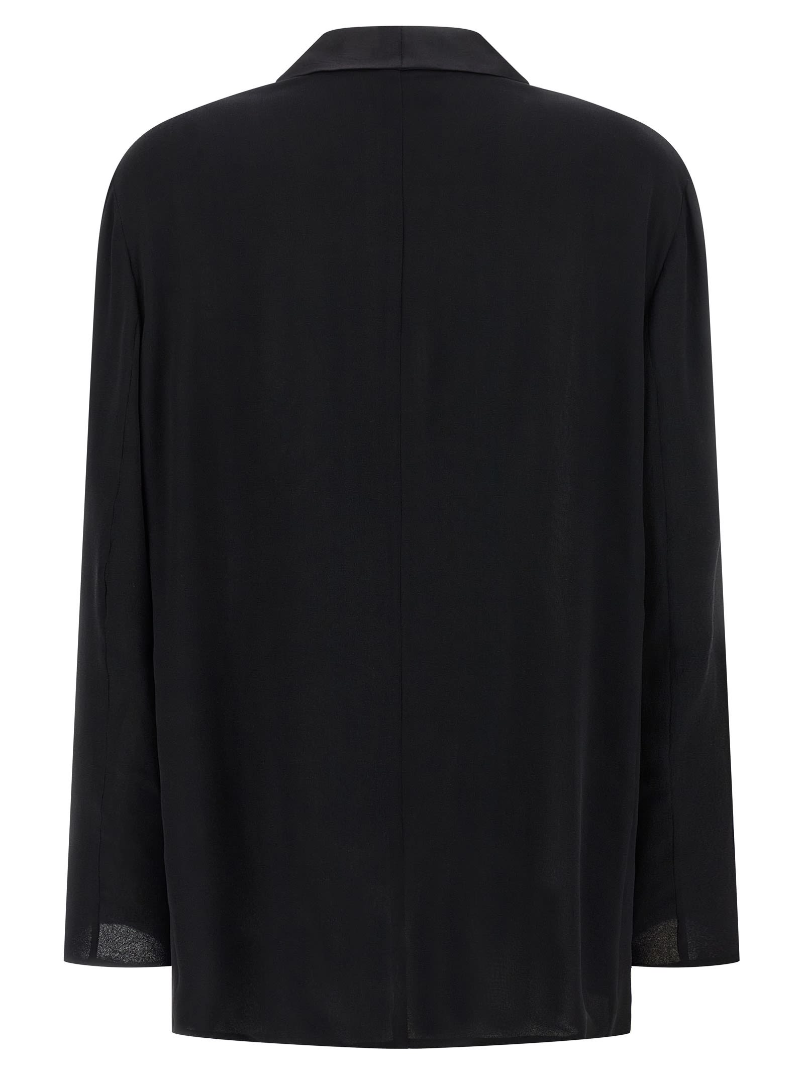 Alberta Ferretti Georgette Blazer Blazers Black In Black