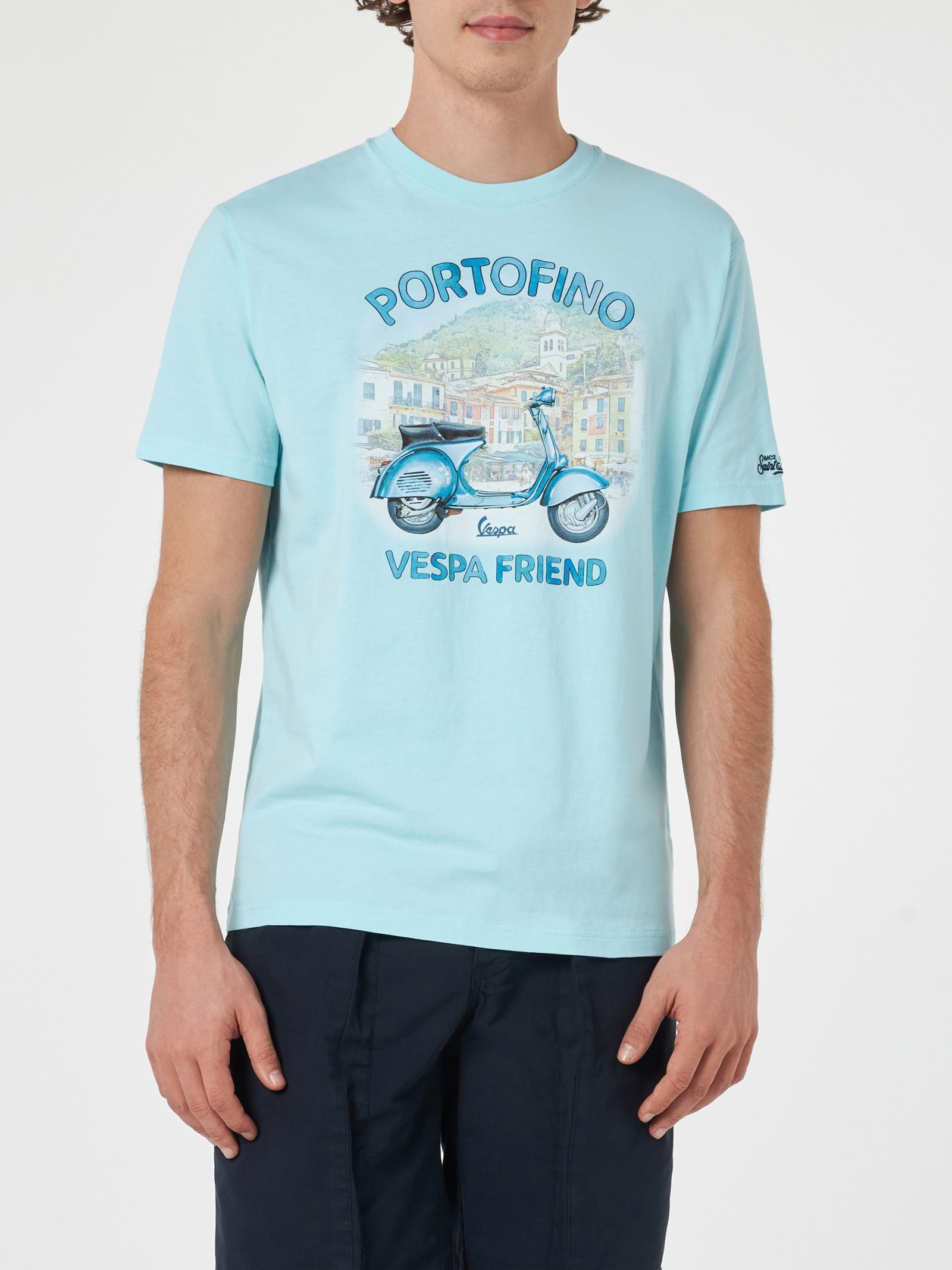 MC2 SAINT BARTH MAN T-SHIRT WITH PORTOFINO VESPA FRIEND PLACED PRINT VESPA SPECIAL EDITION