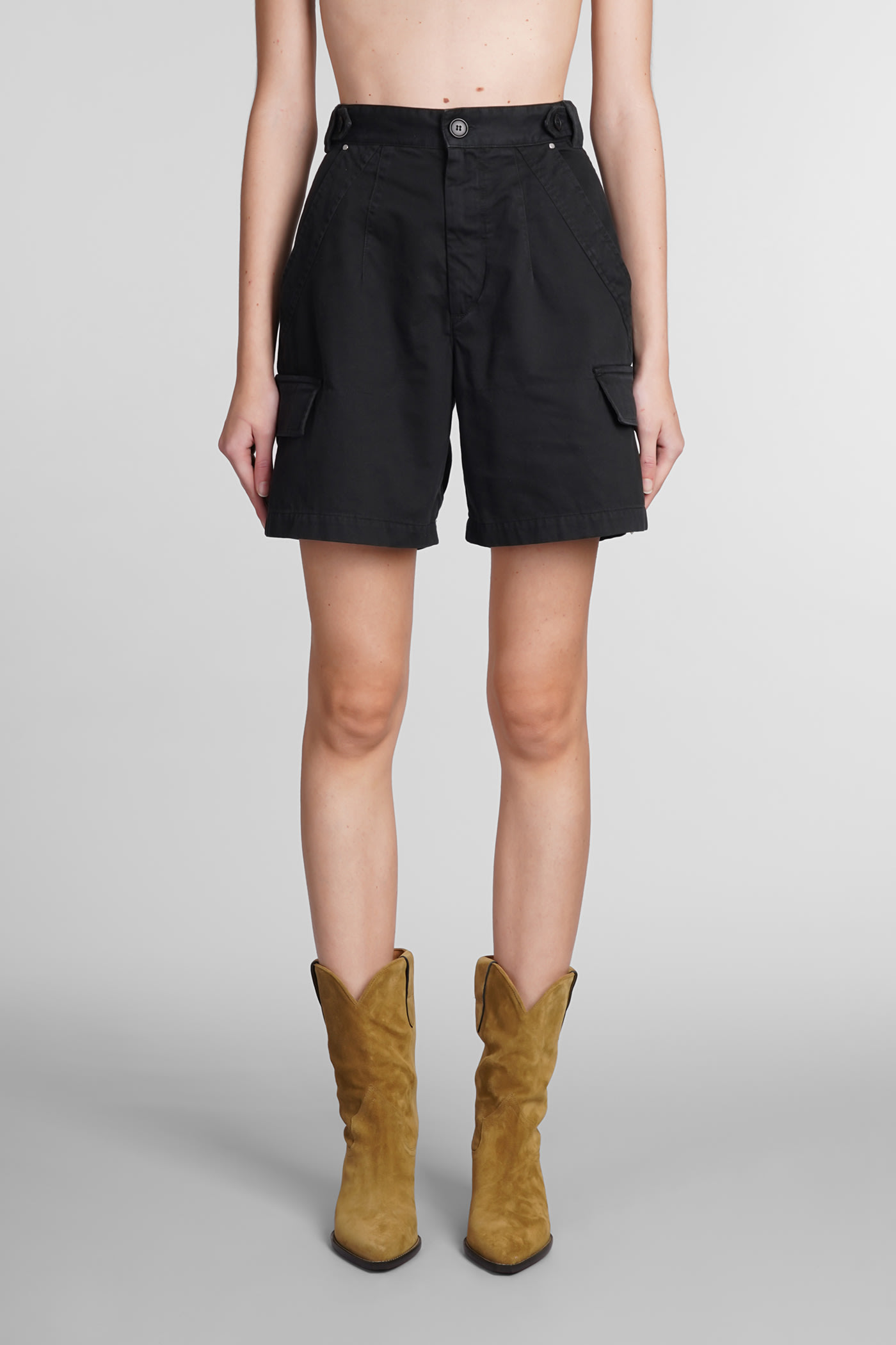 Isabel Marant Lisette Shorts In Black Cotton