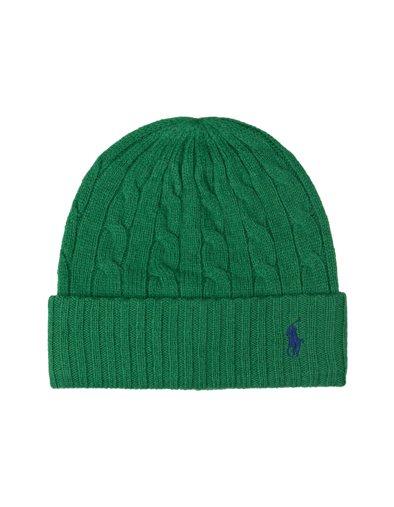 Green Cable-knit Wool-cashmere Beanie