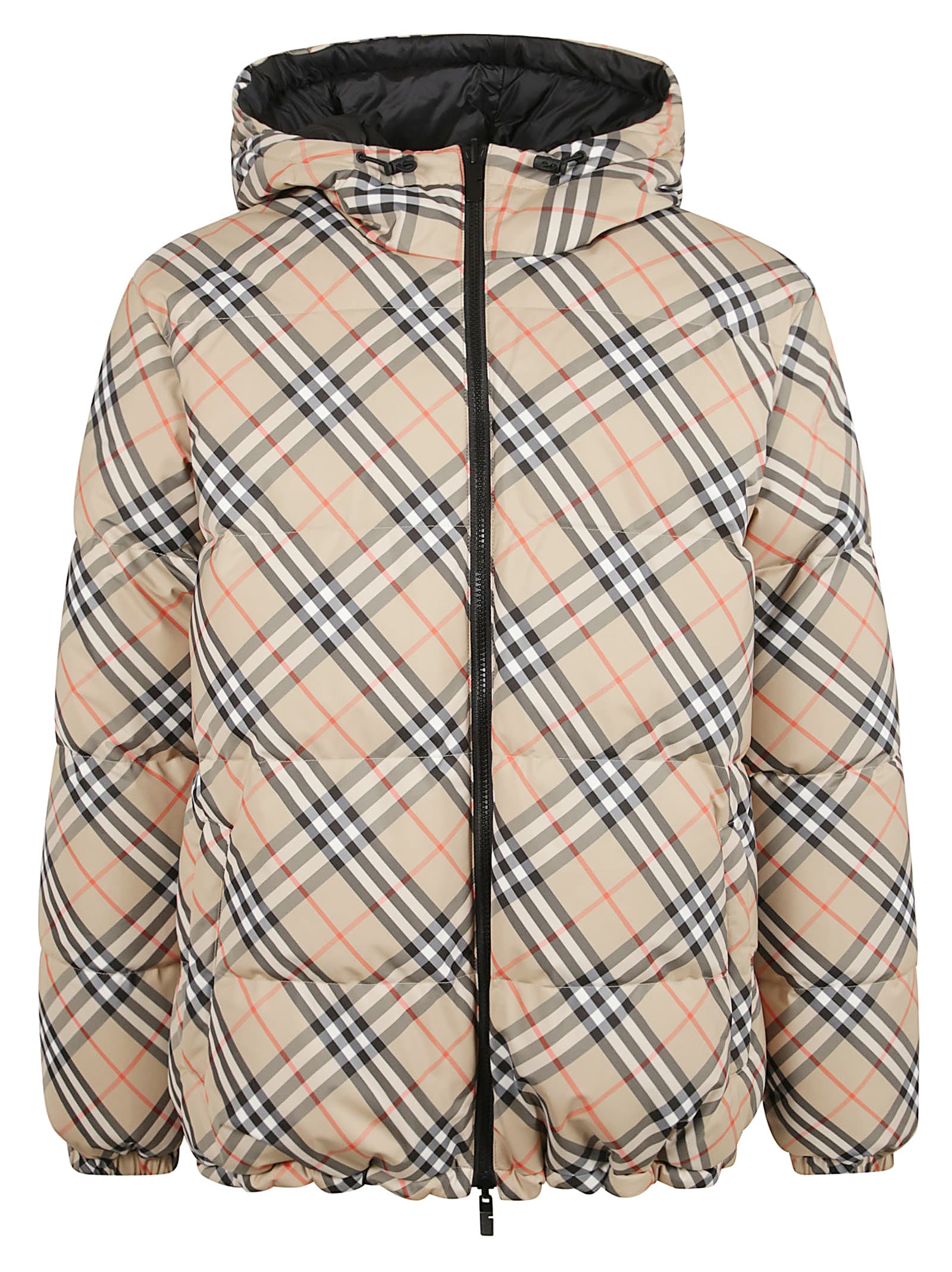Burberry Quilted Jacket With Distinctive Plaid Pattern In Multi