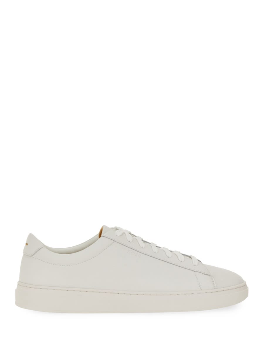 Hugo Boss Boss Grained Leather Sneaker In Multi