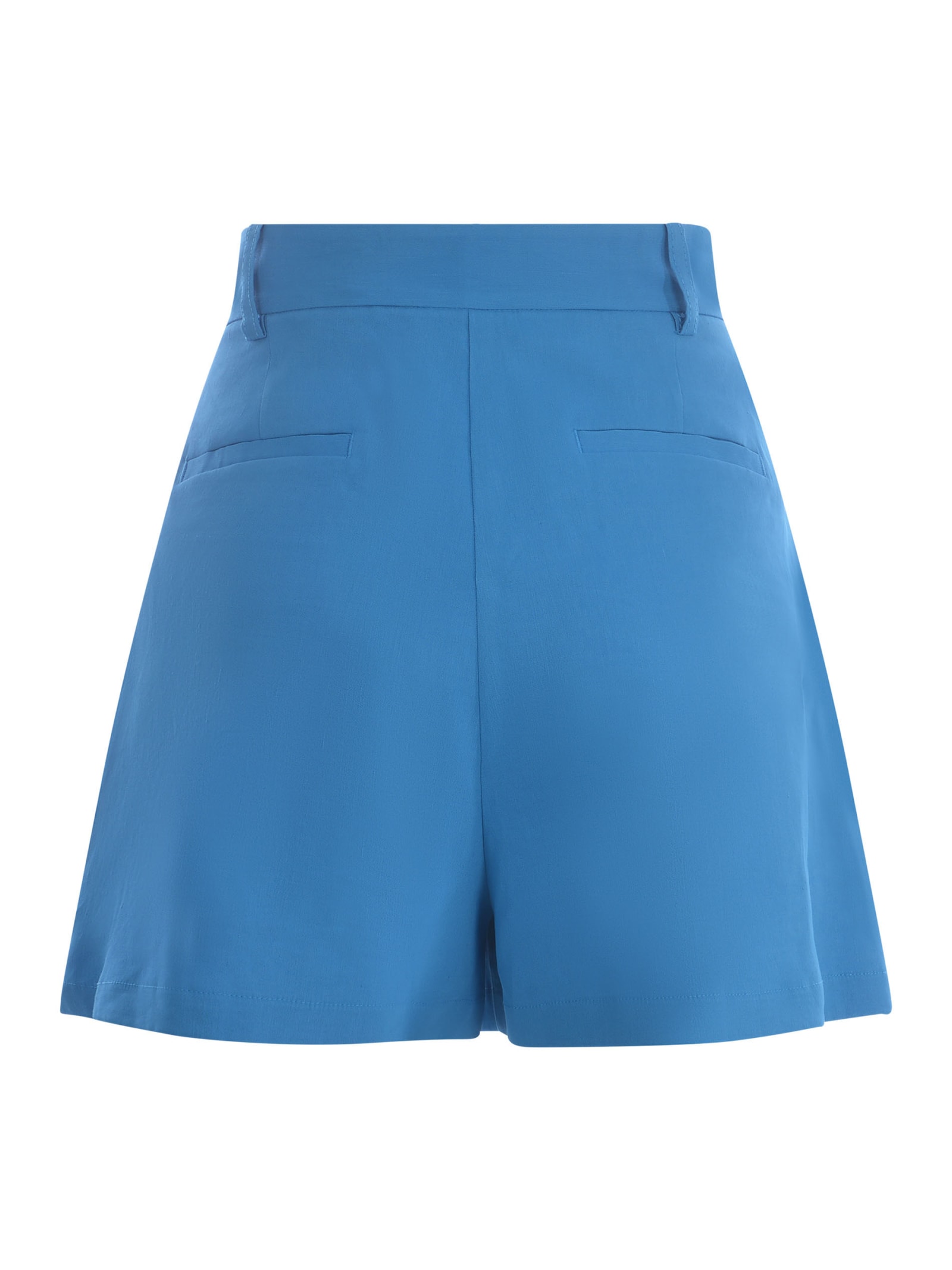 Shop Pinko Shorts  Sorridente In Linen Blend In Azzurro