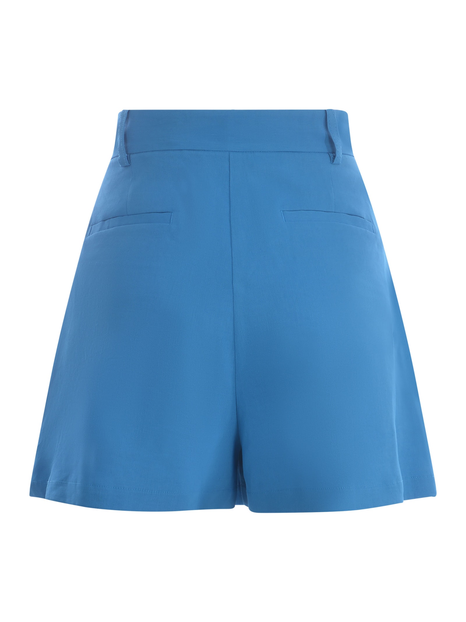 Shop Pinko Shorts  Sorridente In Linen Blend In Clear Blue