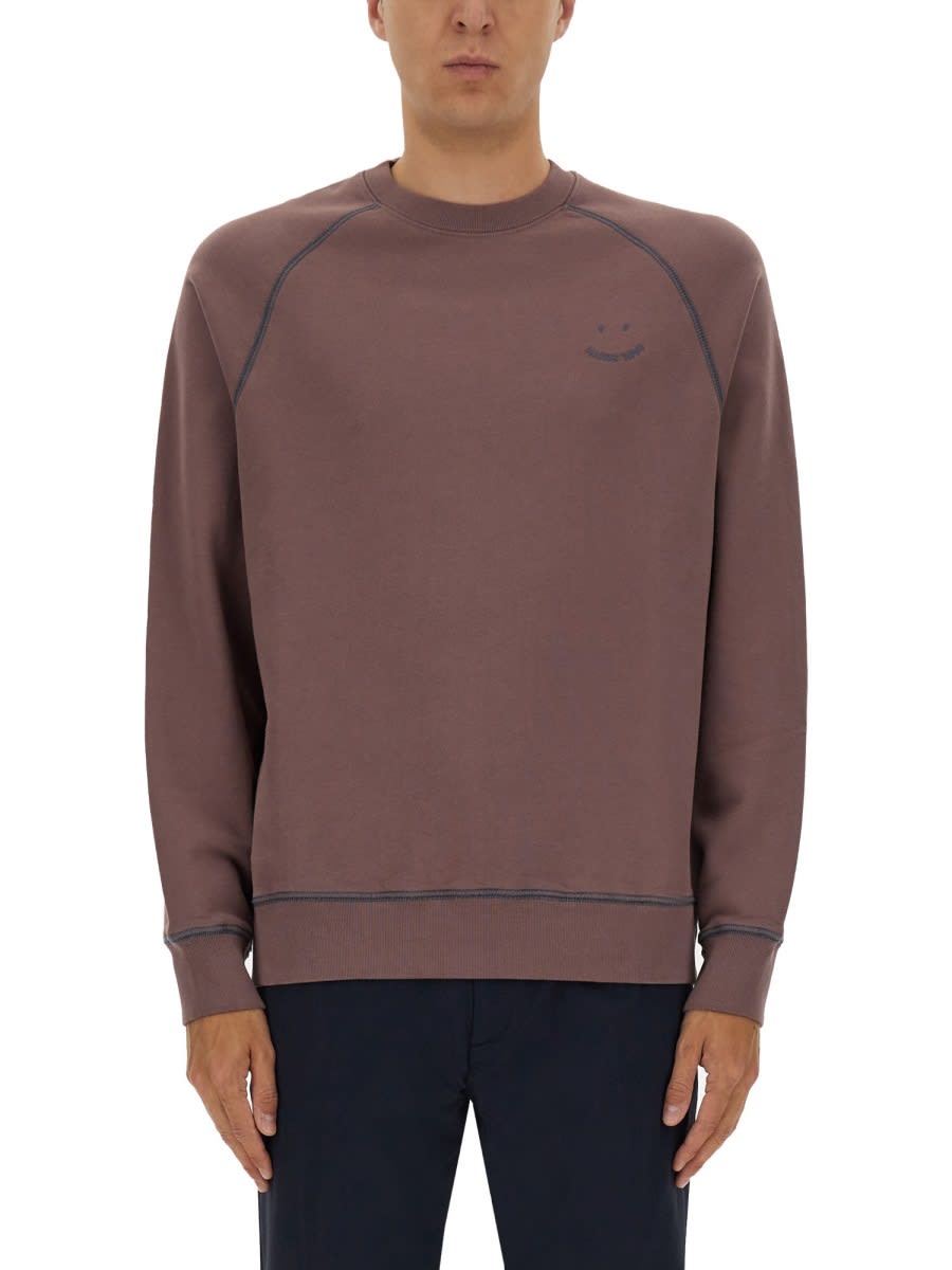 Sweatshirt With Embroidery Ps Happy