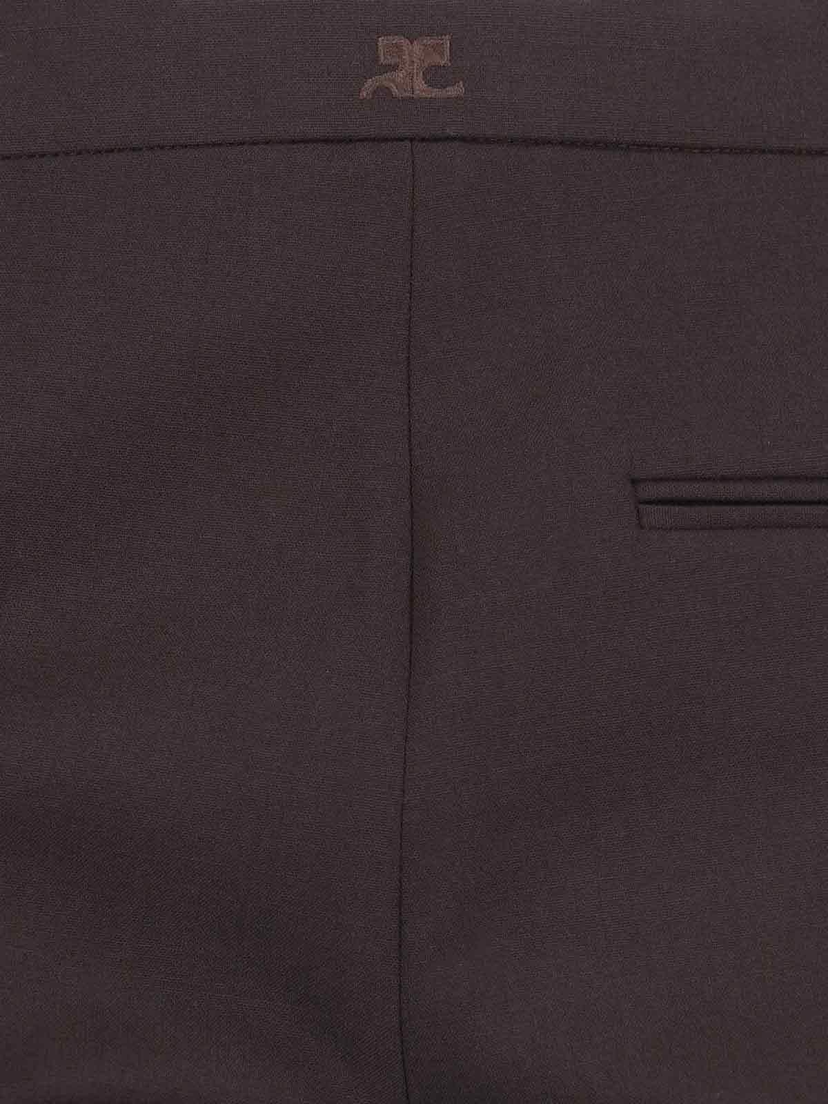 Shop Courrèges Tailored Pants Oblique In Brown