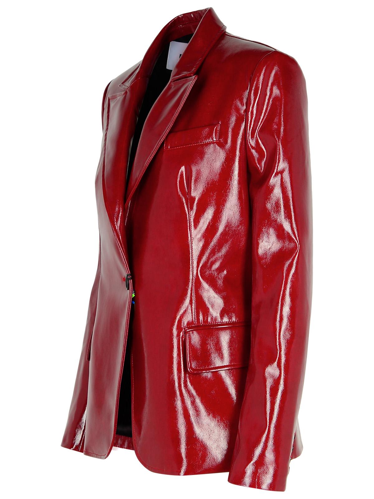 Shop Msgm Burgundy Polyester Blazer In Bordeaux