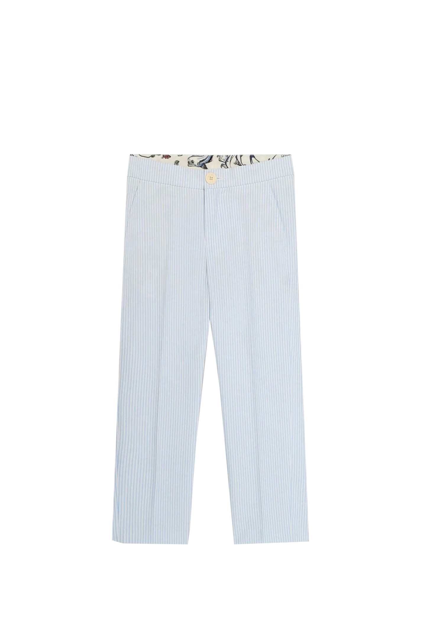 Shop Kenzo Cotton Pants In Light Blue