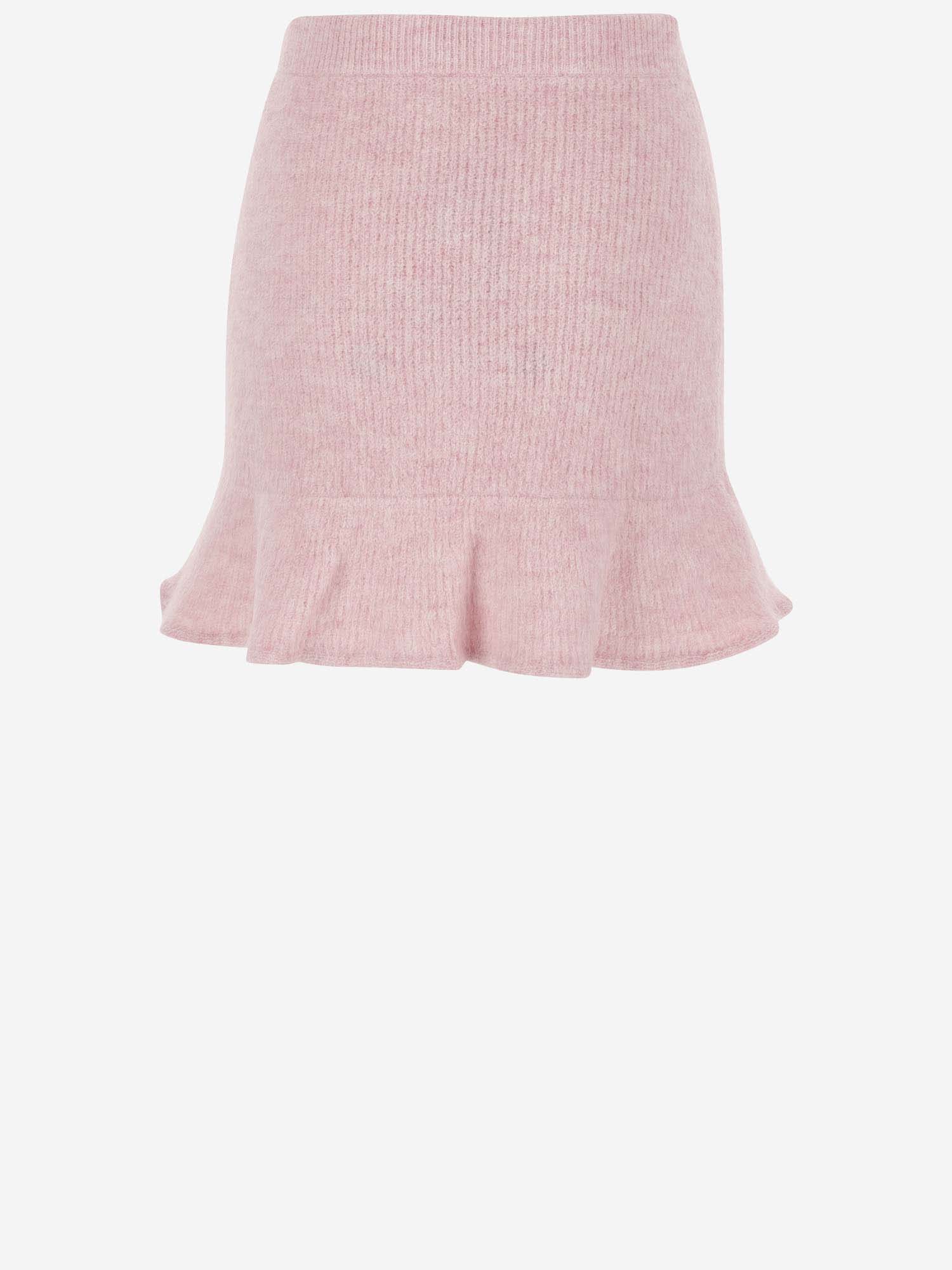 Shop Self-portrait Wool Blend Miniskirt In Pink