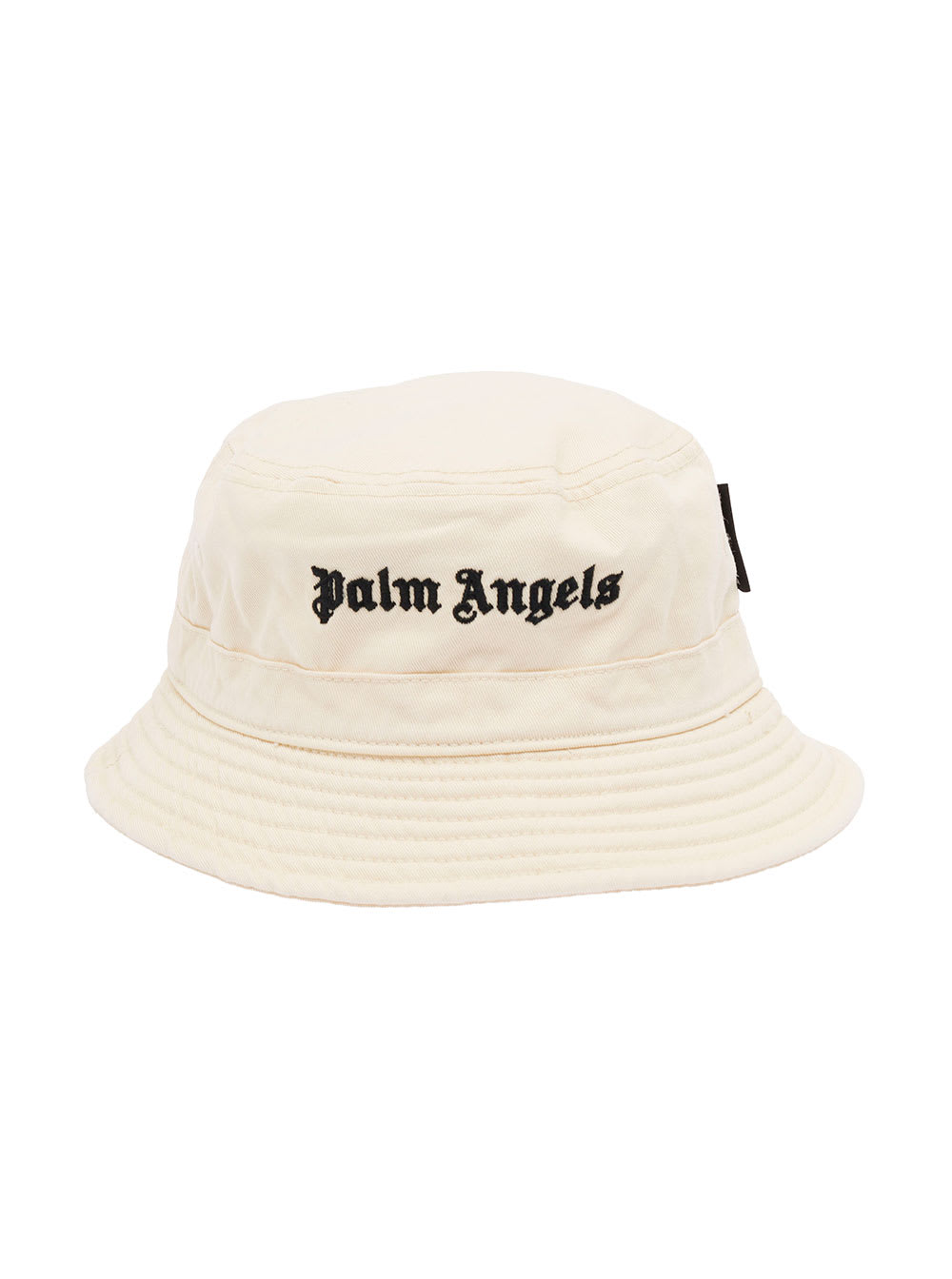 Palm Angels Womans White Cotton Classic Bucket Hat With Logo
