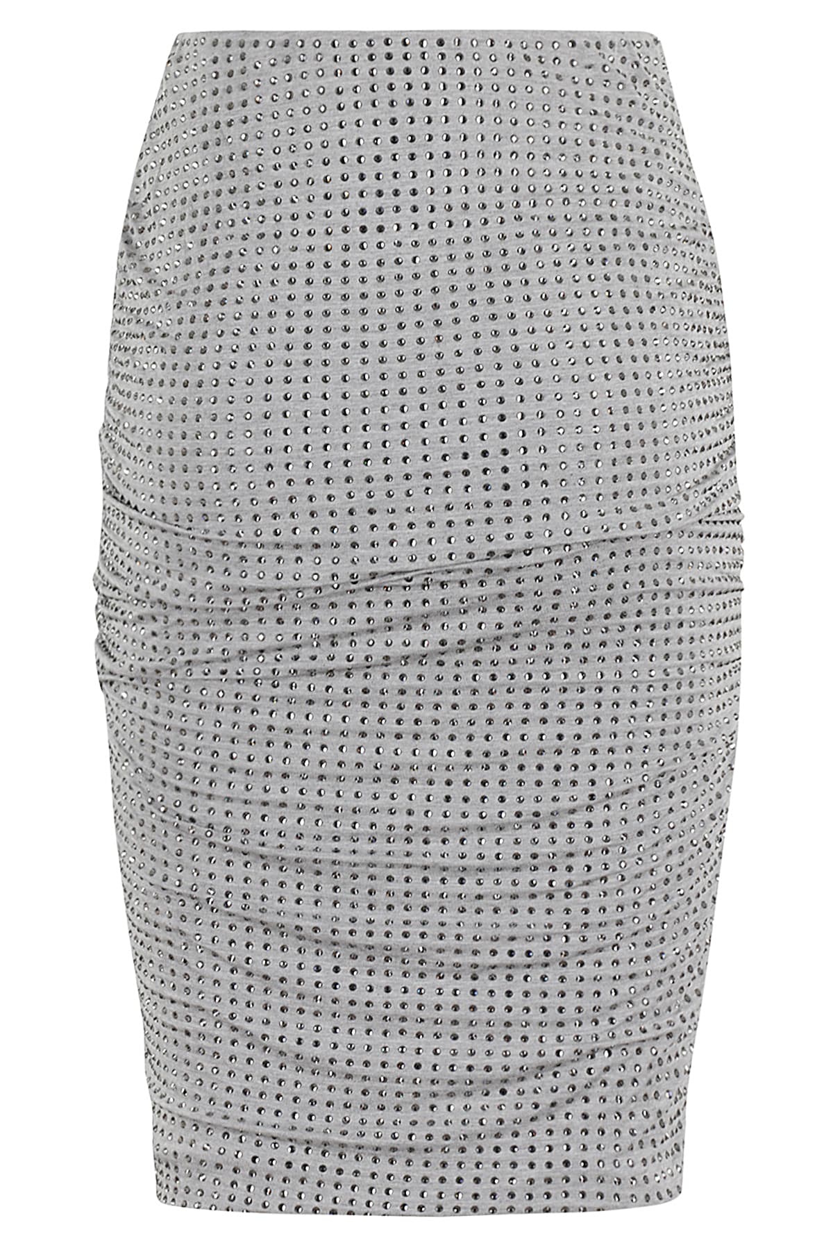 Shop Pinko Kedrin Gonna Jersey Full In Grigio Perla