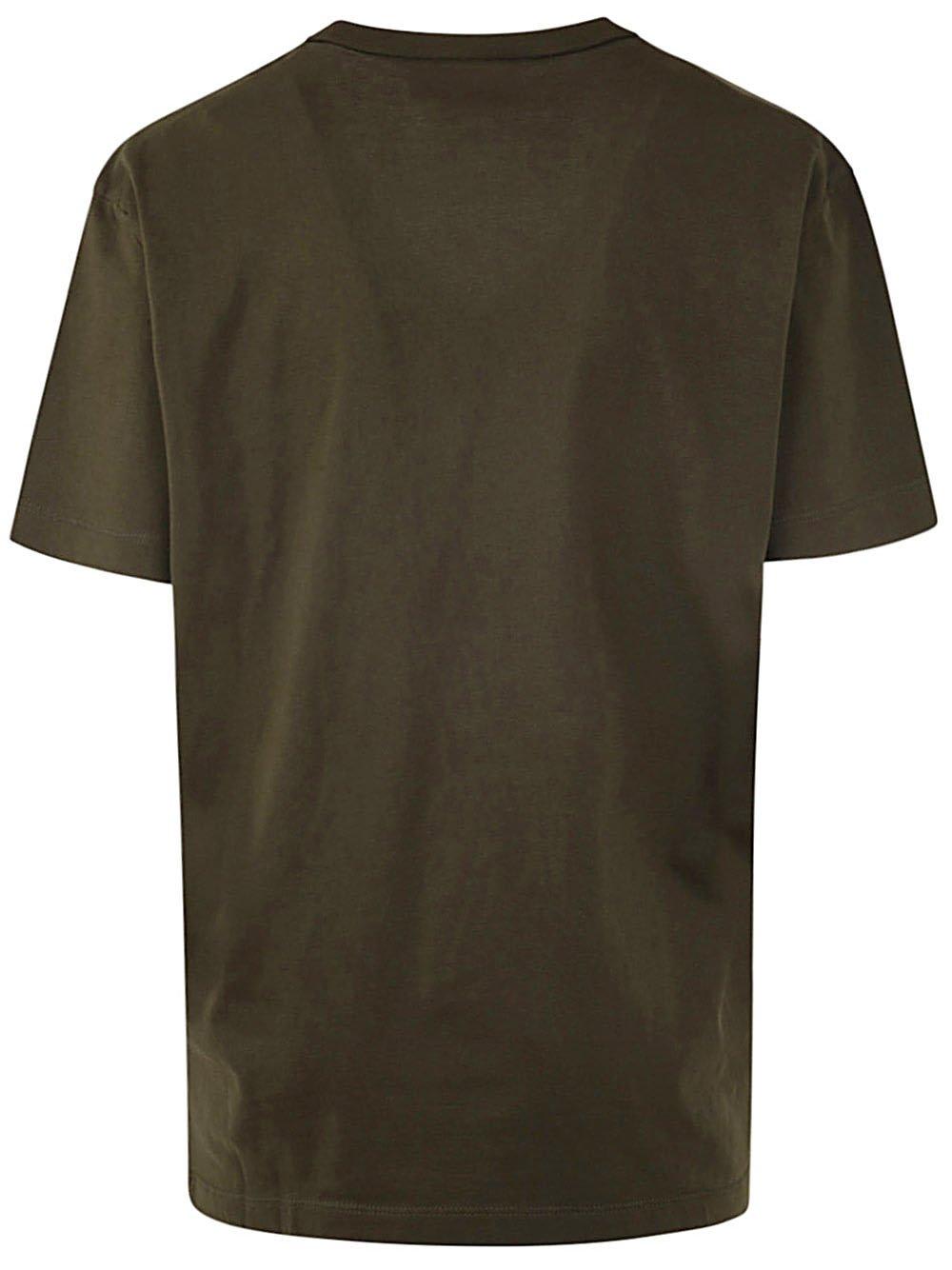 Shop Dsquared2 Logo Plaque V-neck T-shirt In Verde Militare