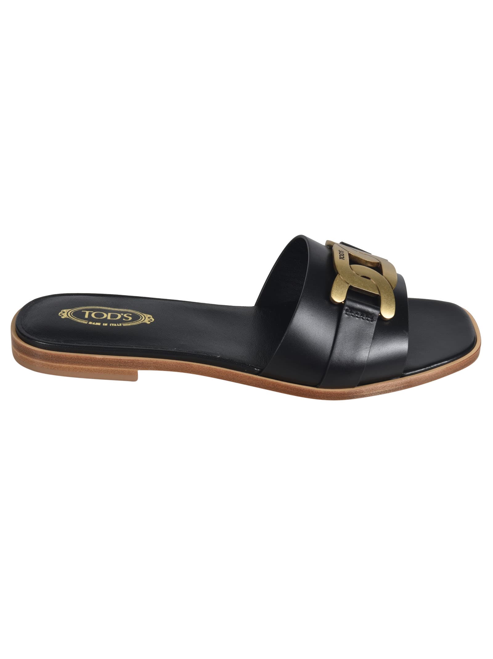 Tods Logo Plaque Flat Sandals