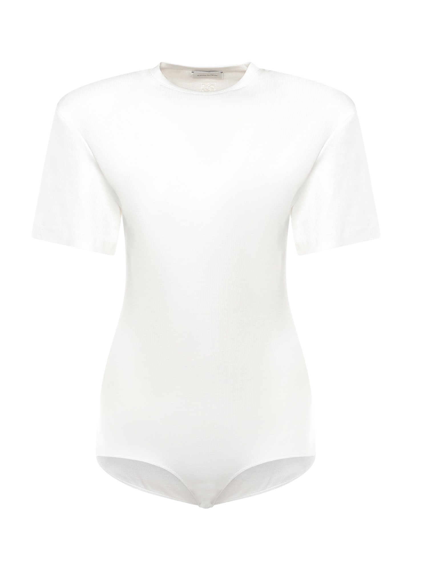 Magda Butrym Ribbed Short-sleeves Bodysuit In White