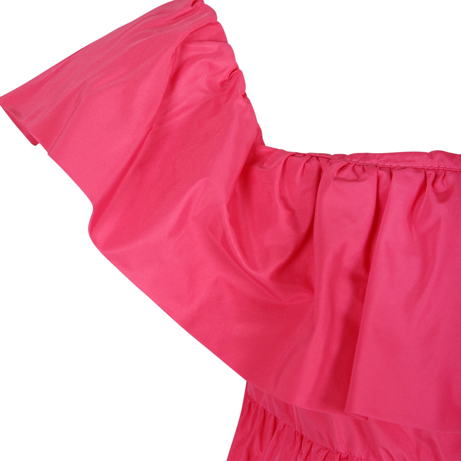 MSGM FUCHSIA DRESS FOR GIRL WITH RUFFLES