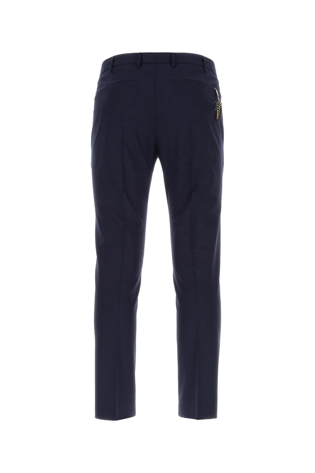 Shop Pt01 Embroidered Stretch Wool Pant In Blue