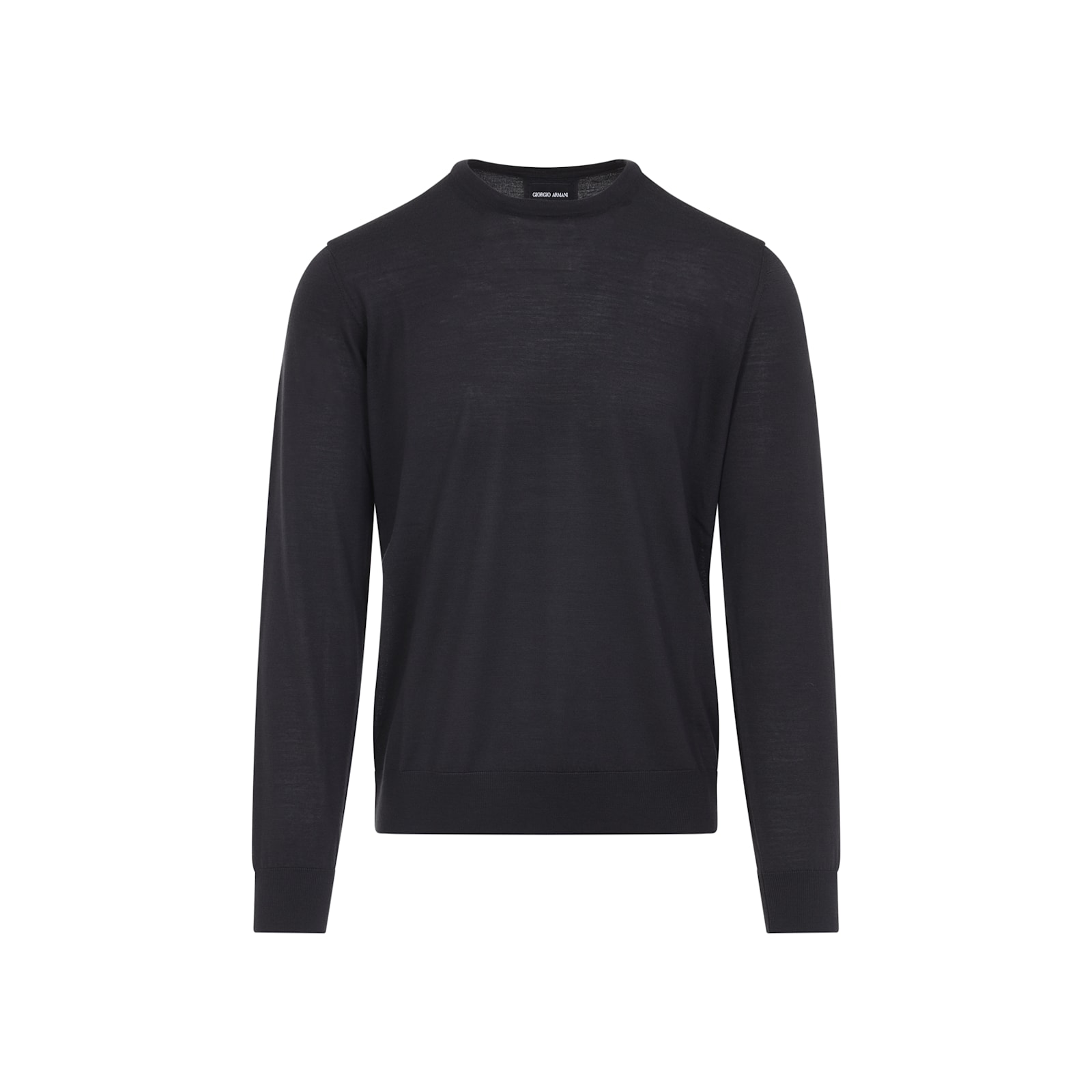 Giorgio Armani Crew Neck Sweater In Virgin Wool In Gray