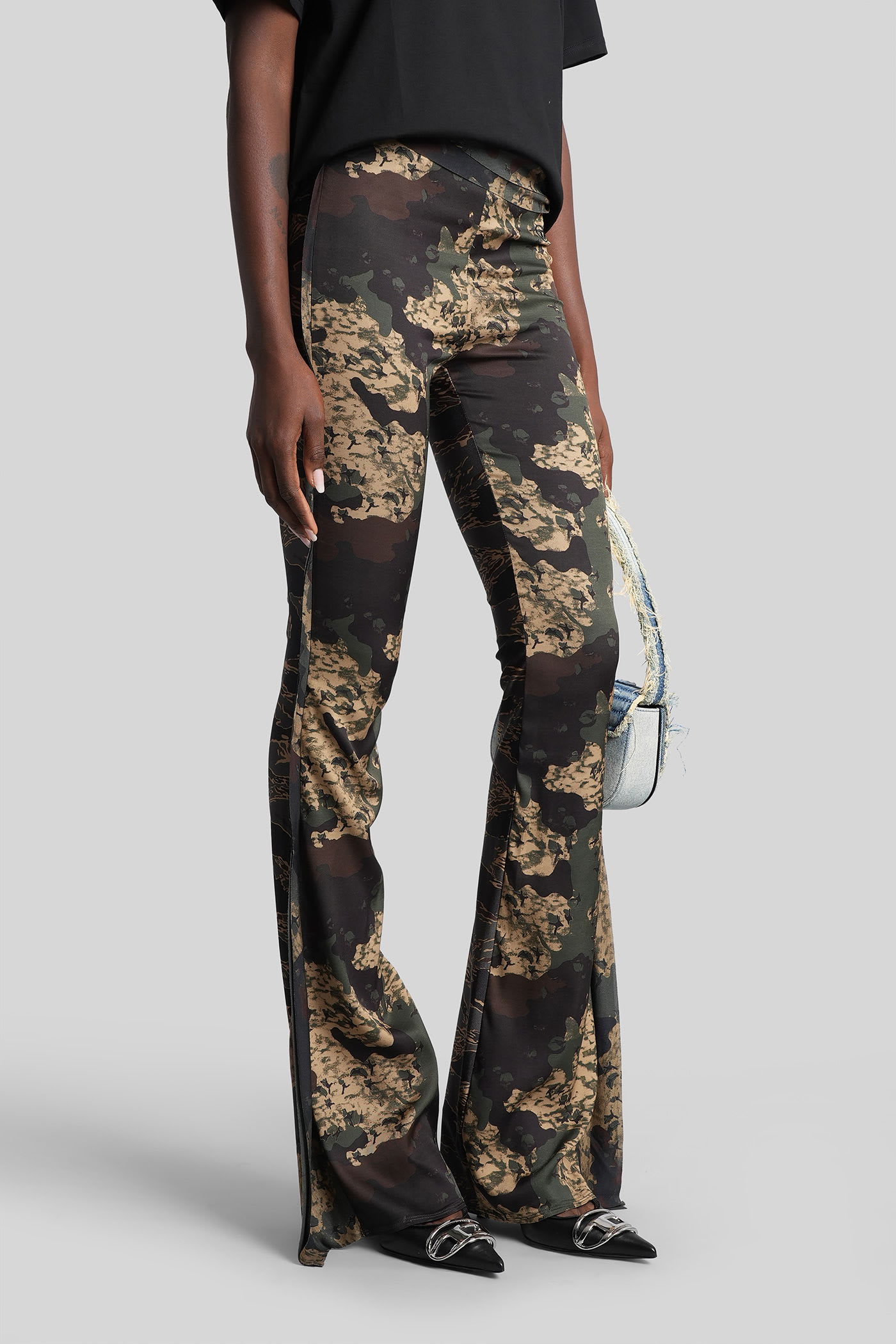 Diesel P-affal Pants In Camouflage Viscose In Multi
