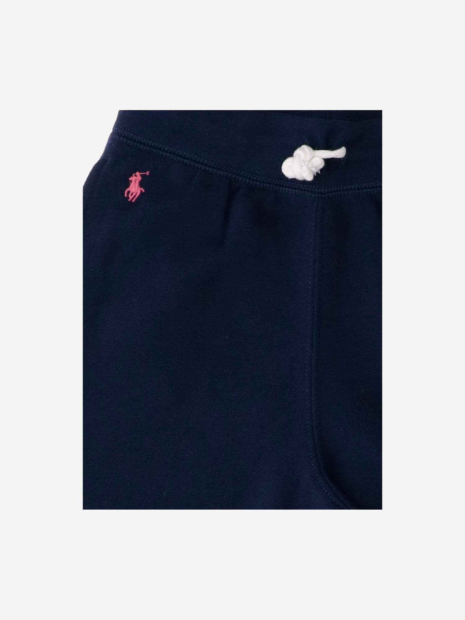 Shop Polo Ralph Lauren Cotton Blend Logo Pants In Blue