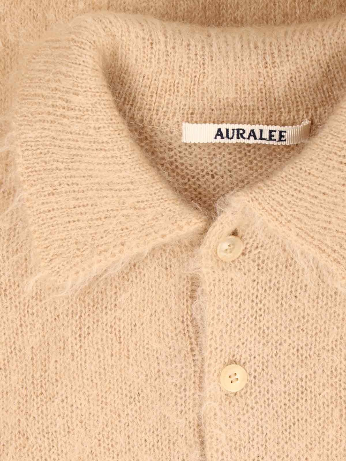 Shop Auralee Super Kid Polo Shirt In Beige