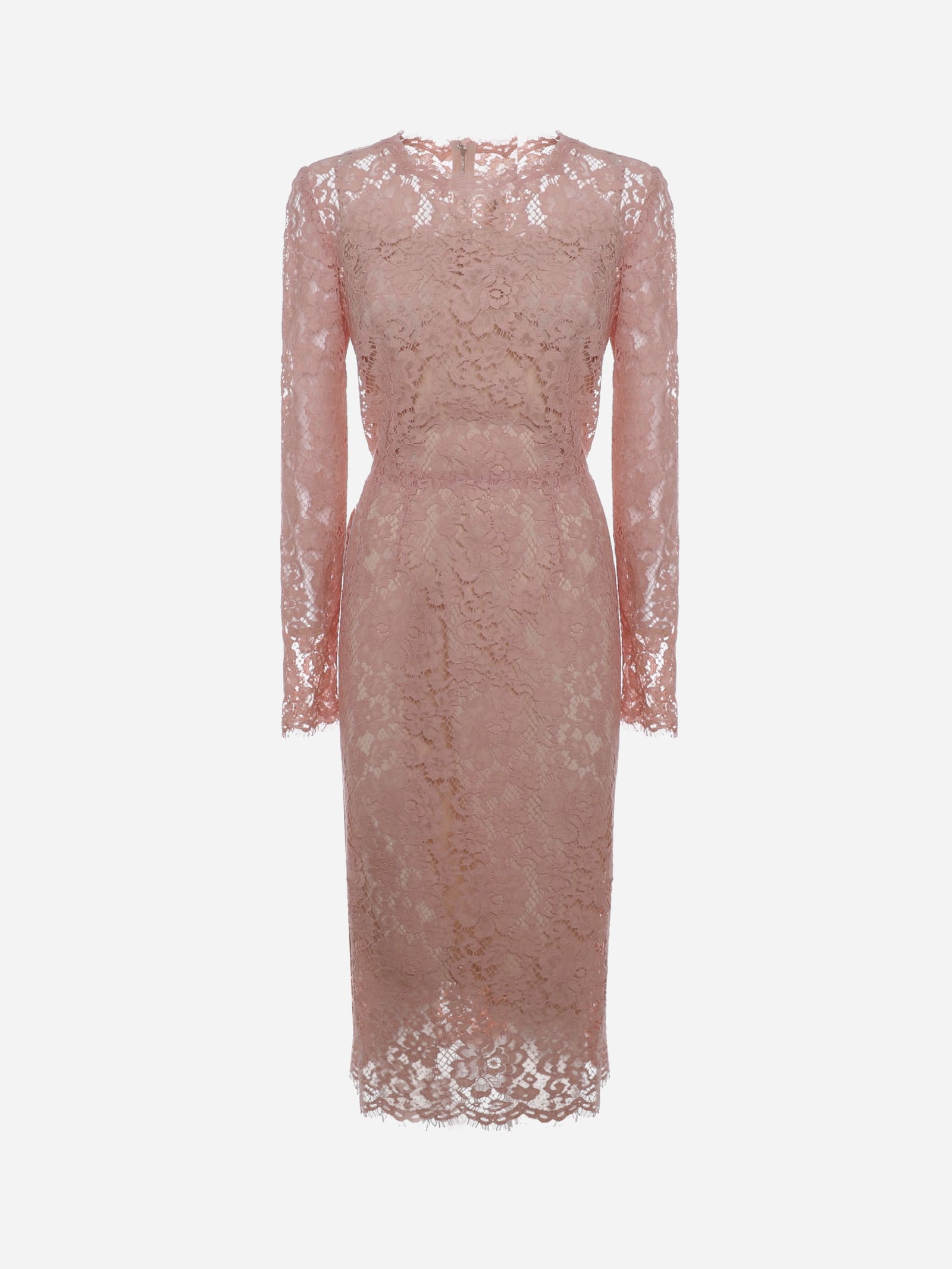 Dolce & Gabbana Longuette Dress Made Of Lace