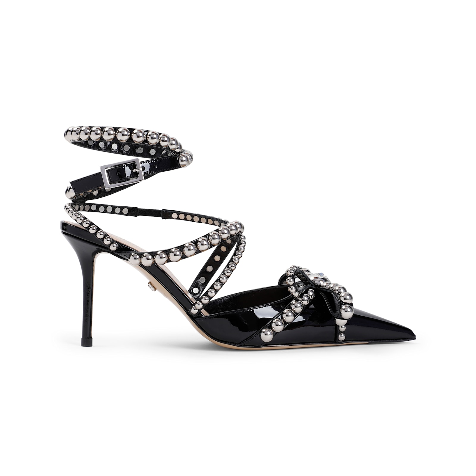 Shop Mach &amp; Mach Crystal Studs Sandals In Black