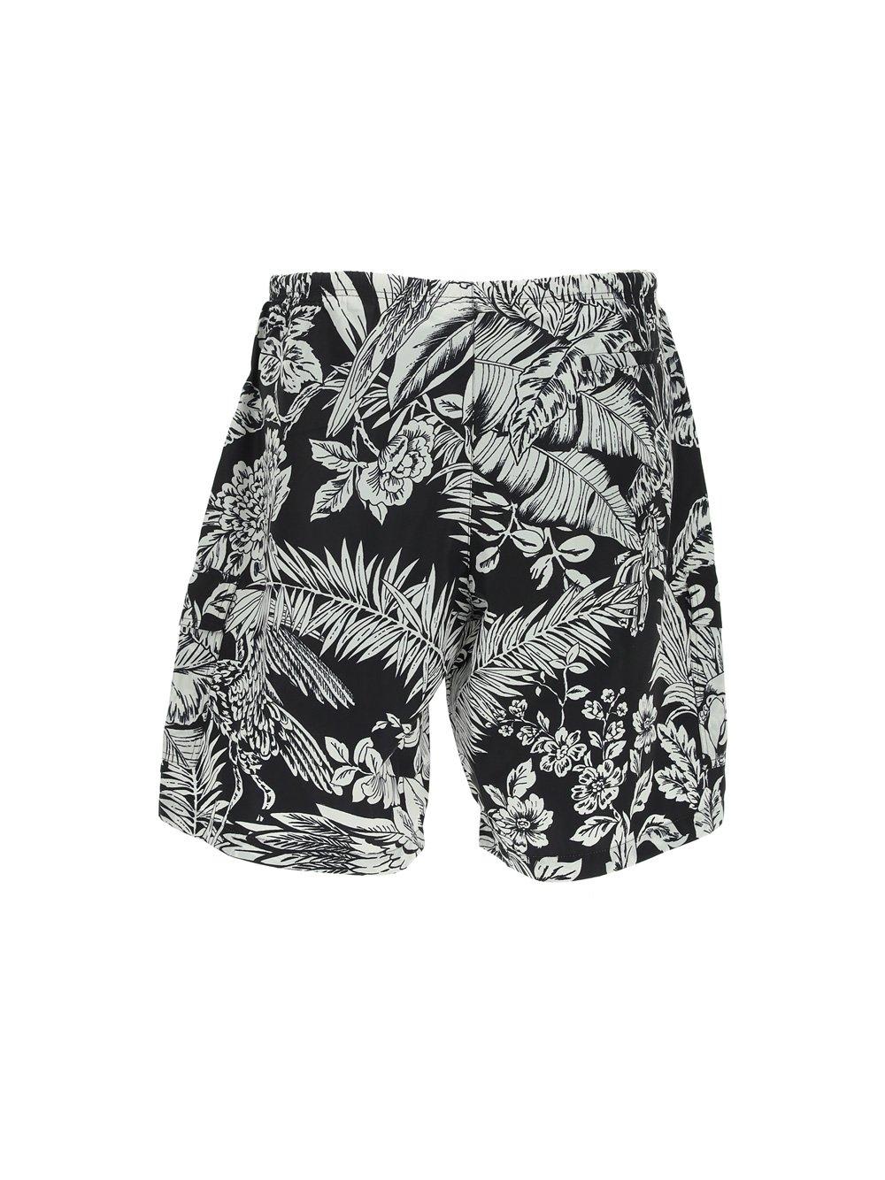 Shop Palm Angels Jungle-print Knee-length Swim Shorts