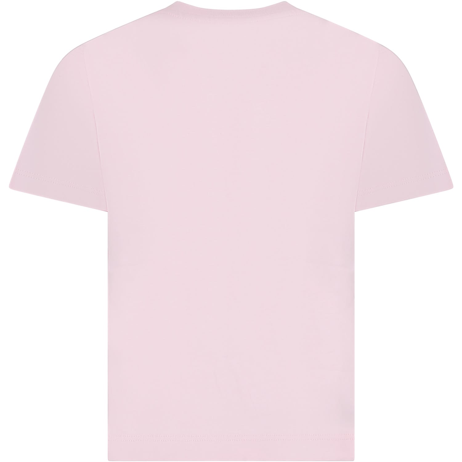 Shop Msgm Pink T-shirt For Girl With Logo In Rosa