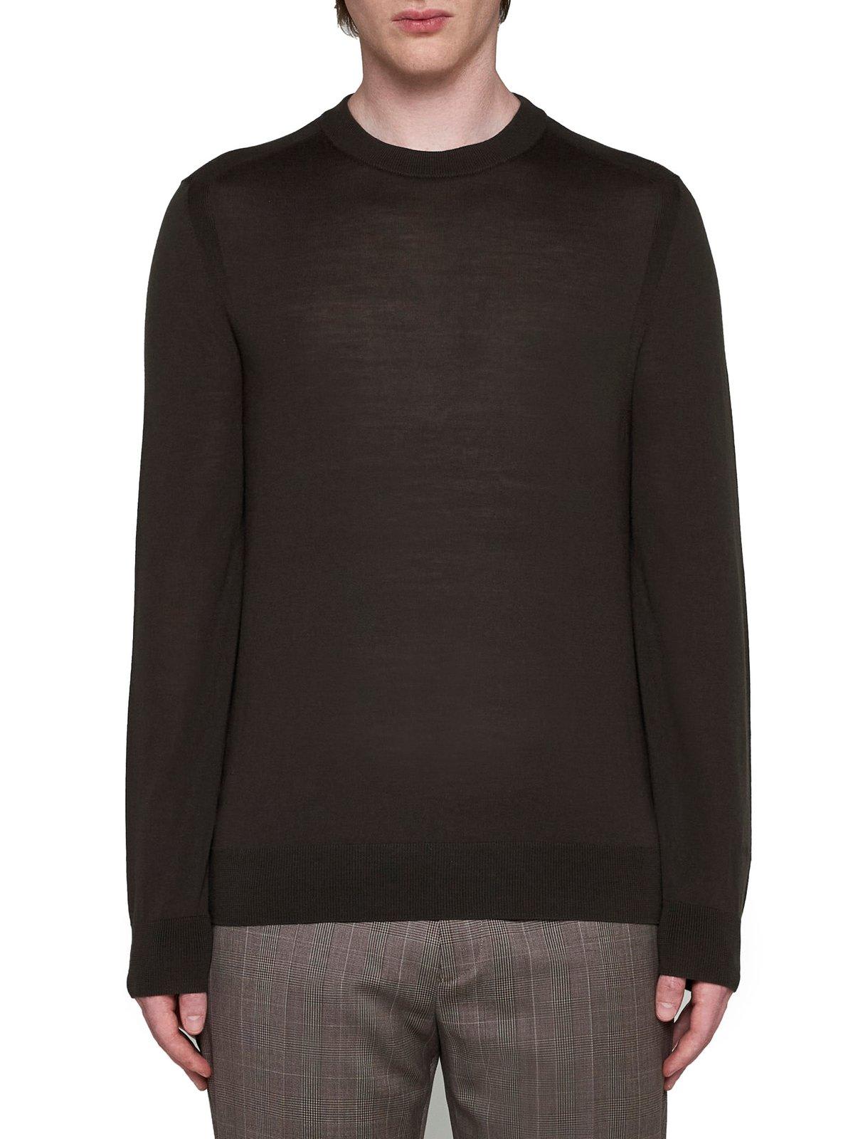 Shop Paul Smith Logo Embroidered Knitted Jumper In Green