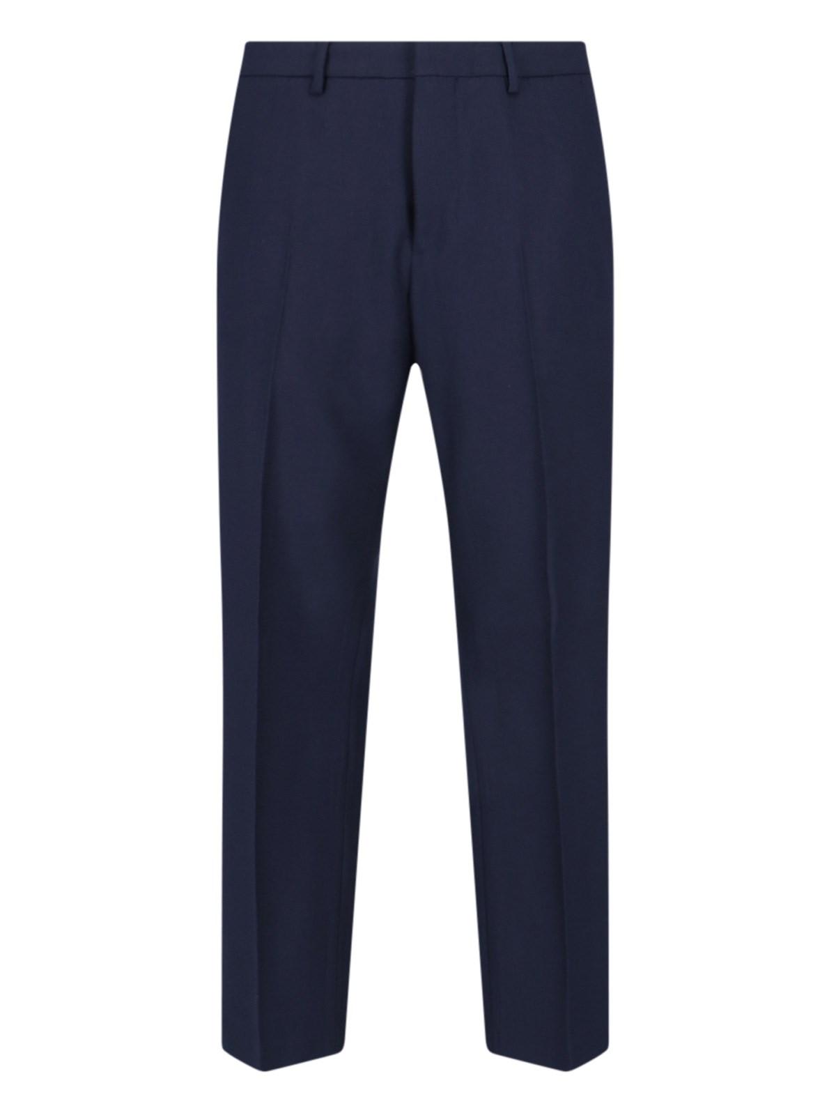 Shop Ami Alexandre Mattiussi Straight Pants In 4011 Navy Blue