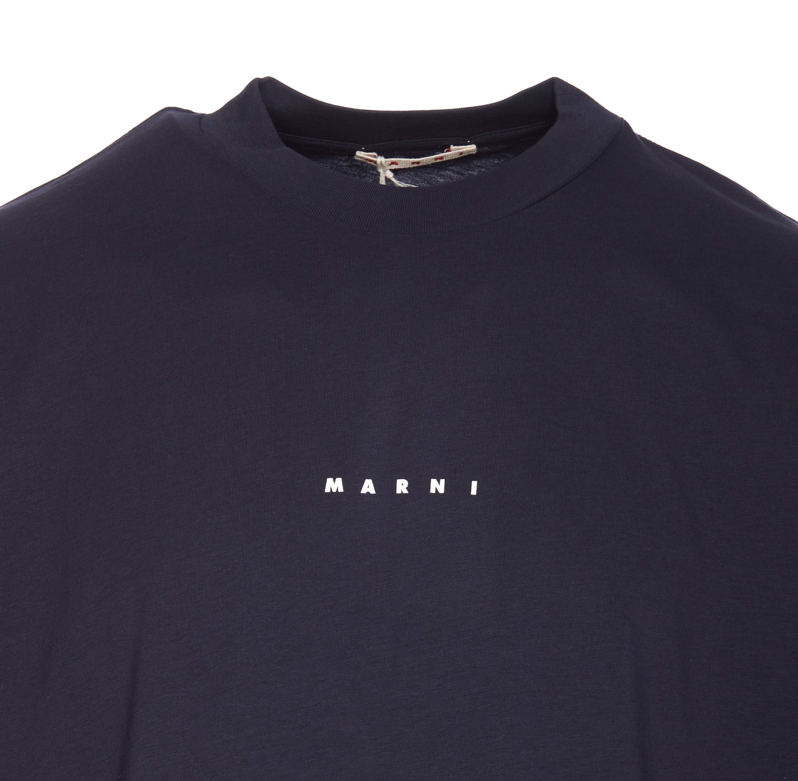 Shop Marni Logo T-shirt In Blue