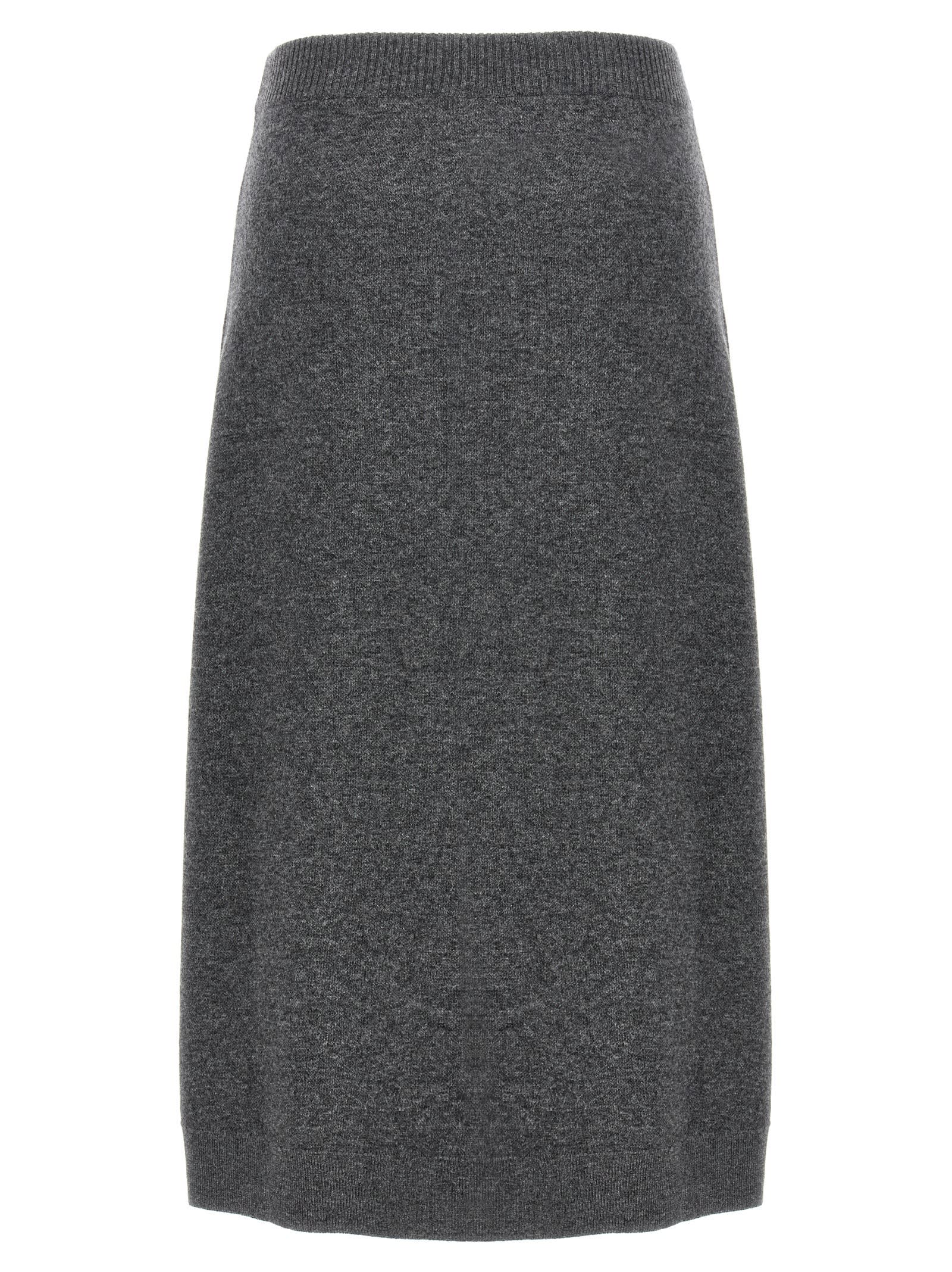 Brunello Cucinelli Cashmere Skirt In Gray