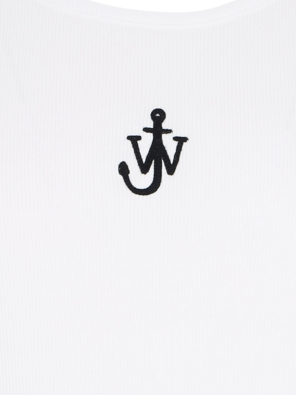 Jw Anderson White Sleeveless Top With Logo Embroidery On The Front In White