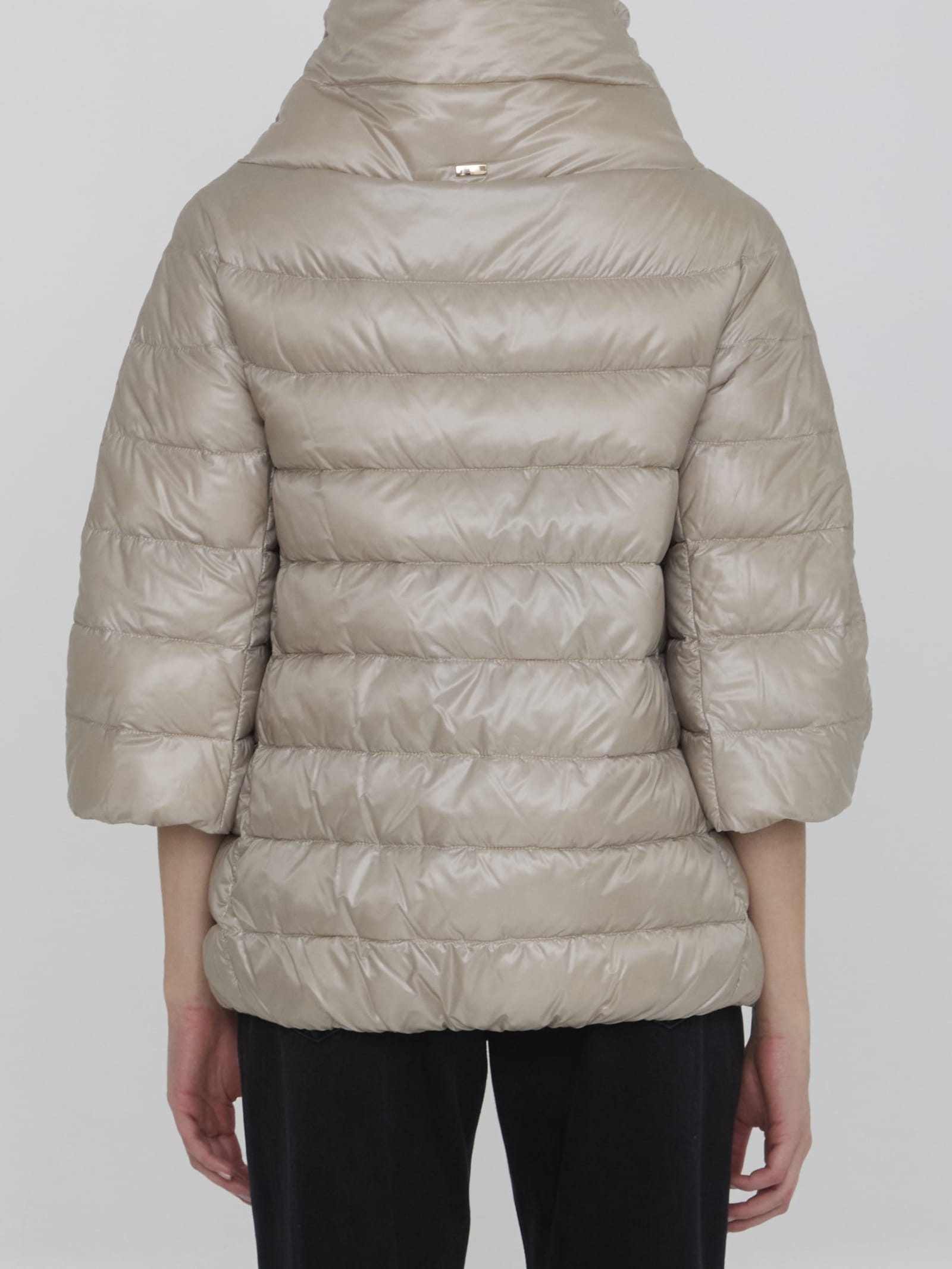 Shop Herno Down Jacket In Nylon In Beige