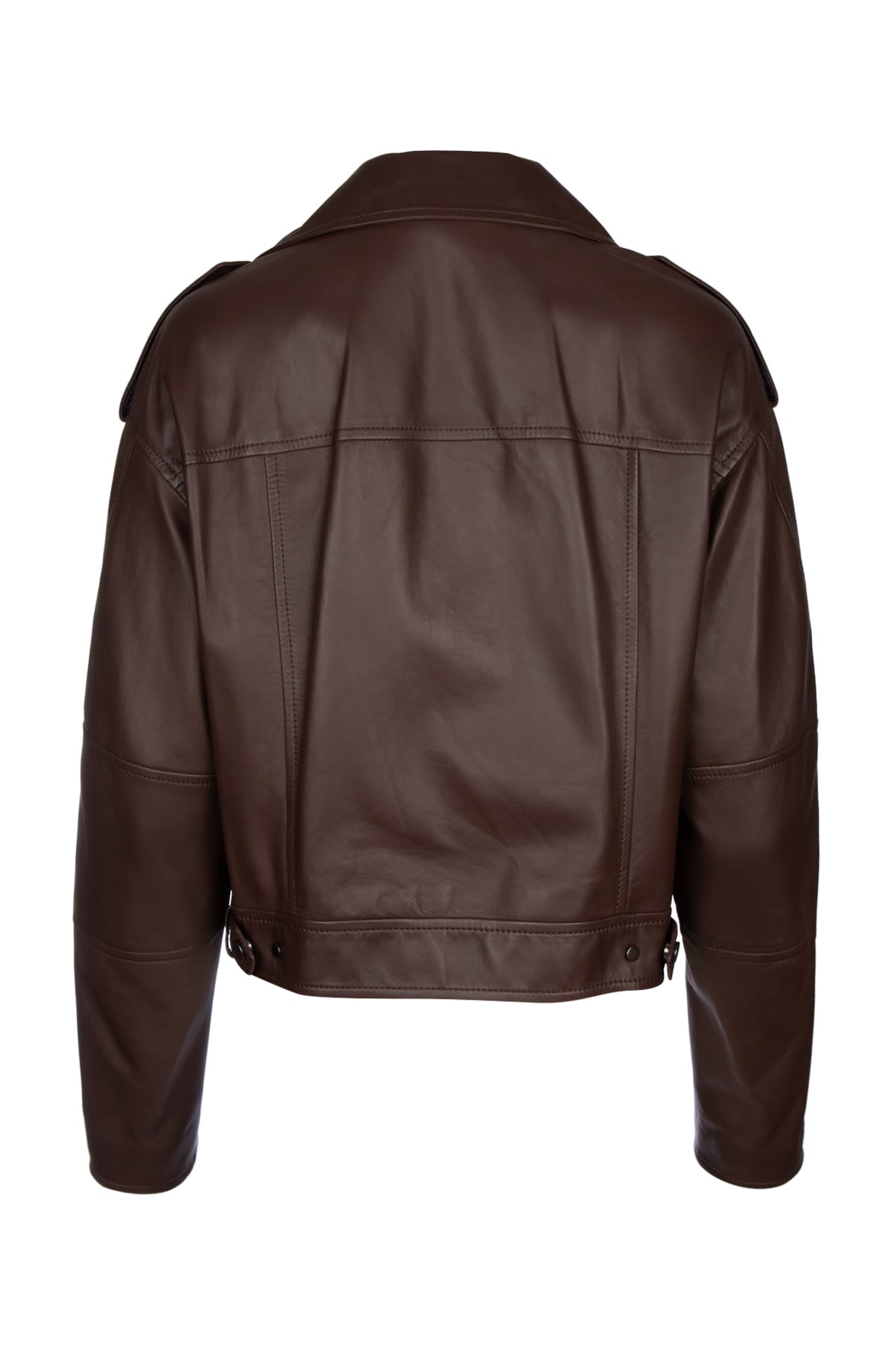 Shop Brunello Cucinelli Leather Jacket In Testadimoro