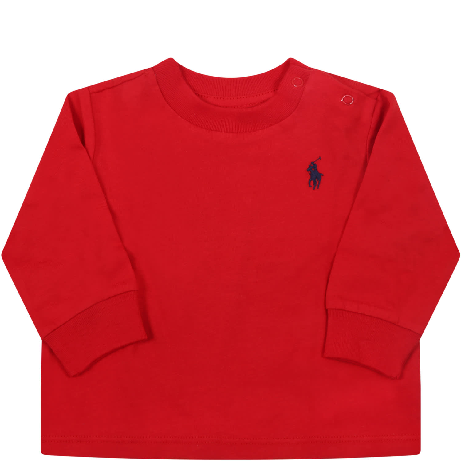 Ralph Lauren Red T-shirt For Baby Kids With Pony Logo