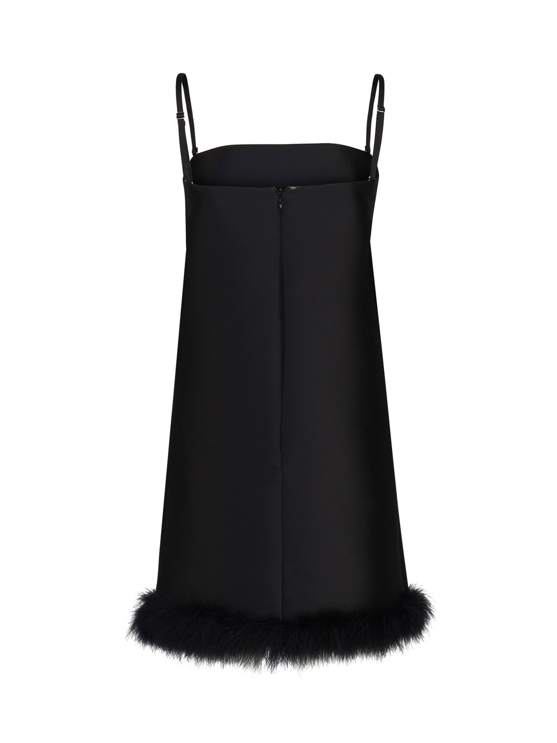 Shop Sportmax Straight Mini Dress With Feather Insert In Black