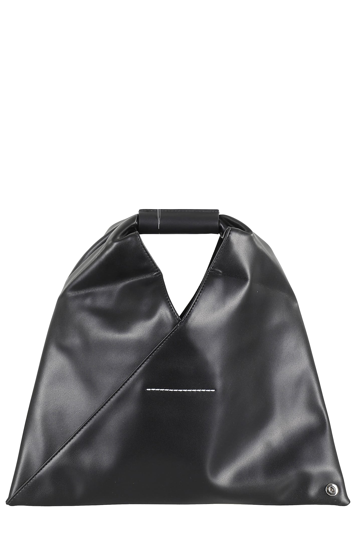 Mm6 Maison Margiela Mm6 By Maison Margiela Asymmetrical Black Mini Bag With Distinctive Handle In Black