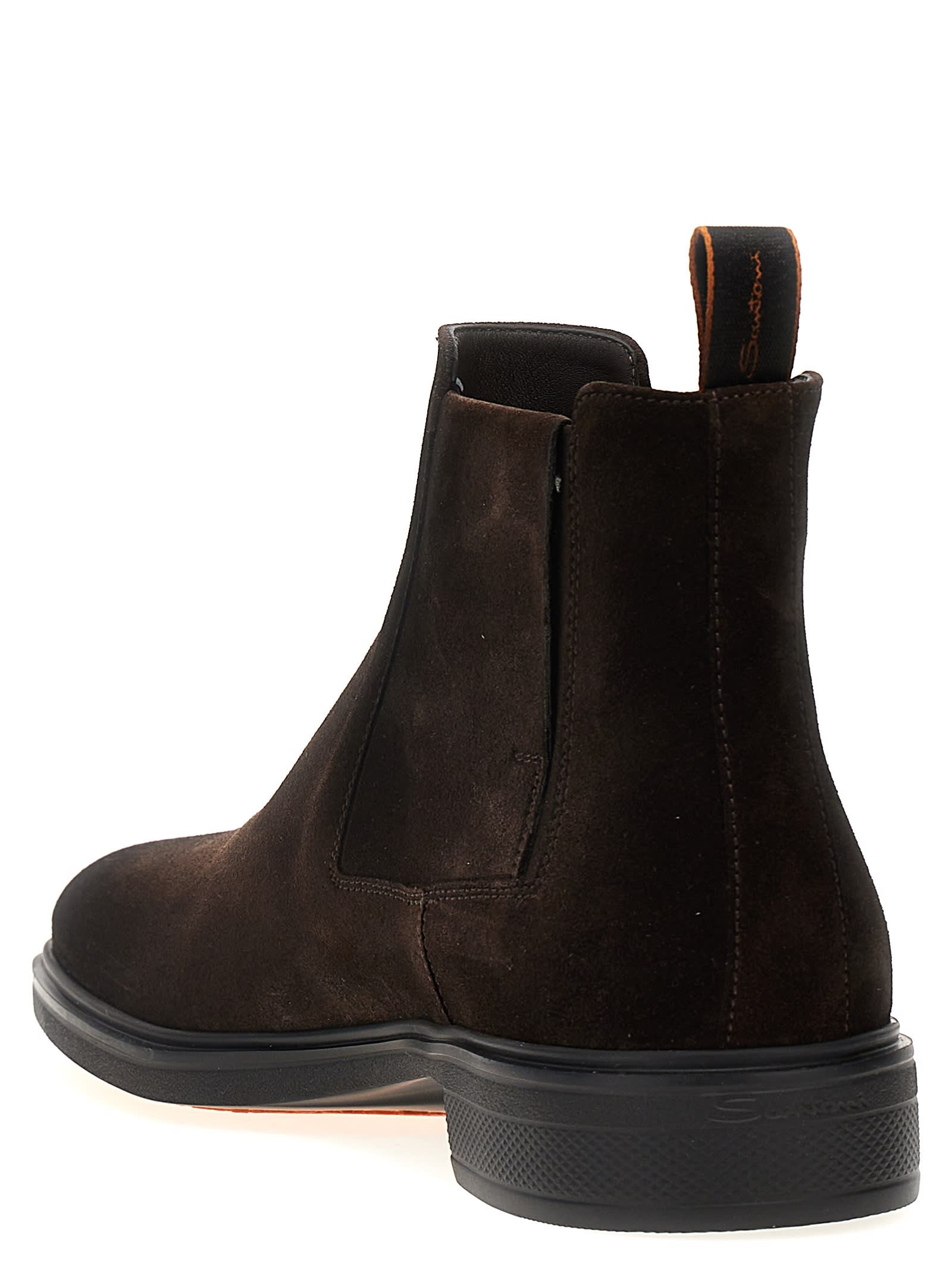 Shop Santoni Suede Ankle Boots In Brown