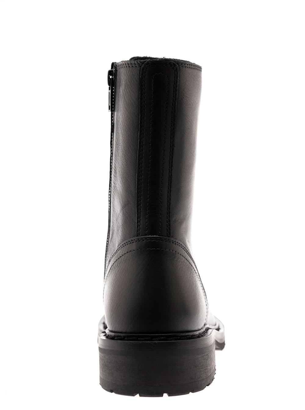 Ann Demeulemeester Black Lace-up Combat Boots In Leather Woman In Black