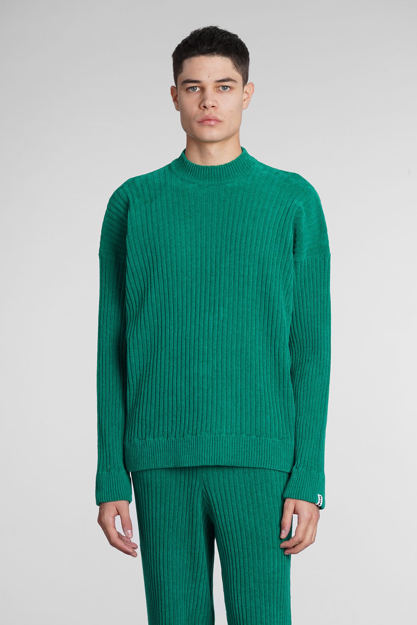 Bonsai Green Chenille Turtleneck In Green