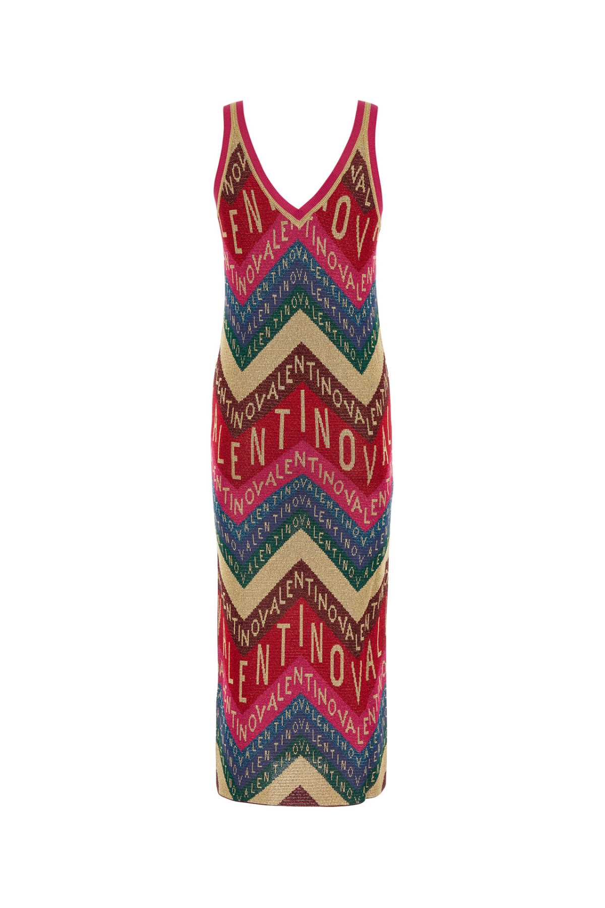 Shop Valentino Embroidered Knit  Garavani Escape Dress In Multicolor