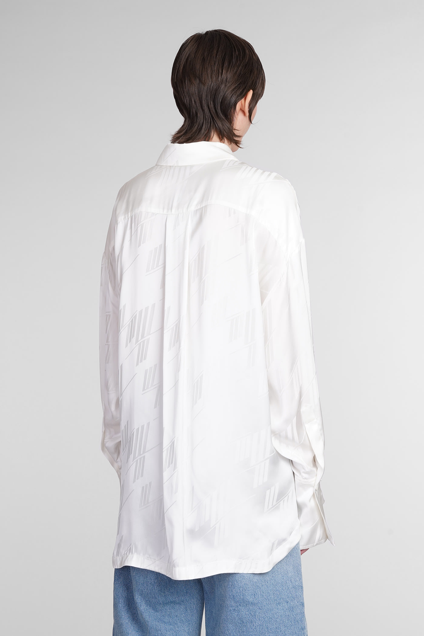 Shop Attico Diana Shirt In White Viscose