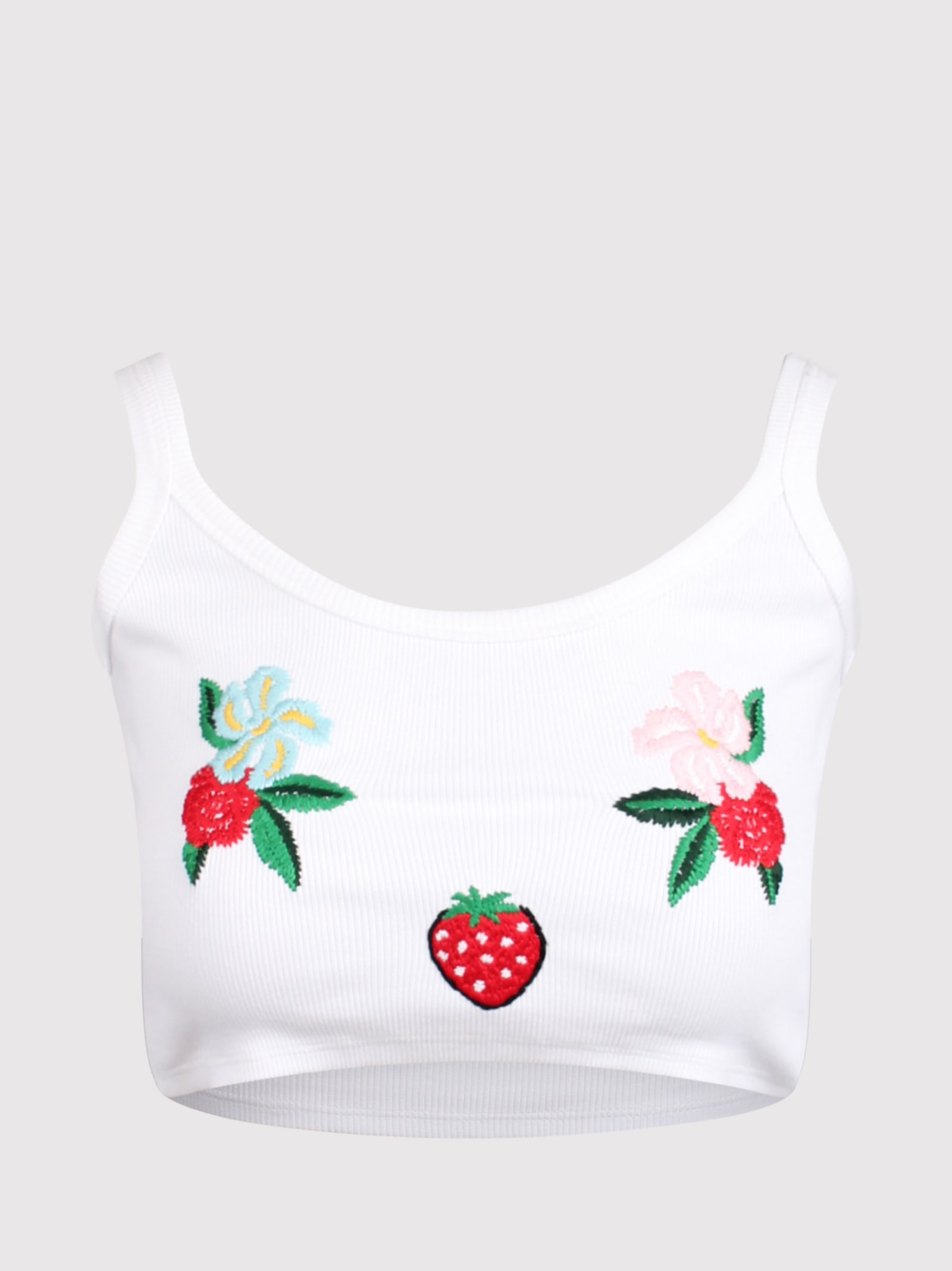 Embroidered Crop Tank Top