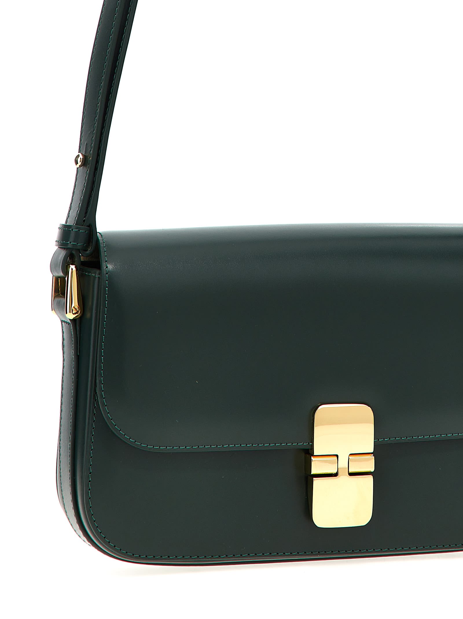 Shop Apc Grace Baguette Shoulder Bag In Green