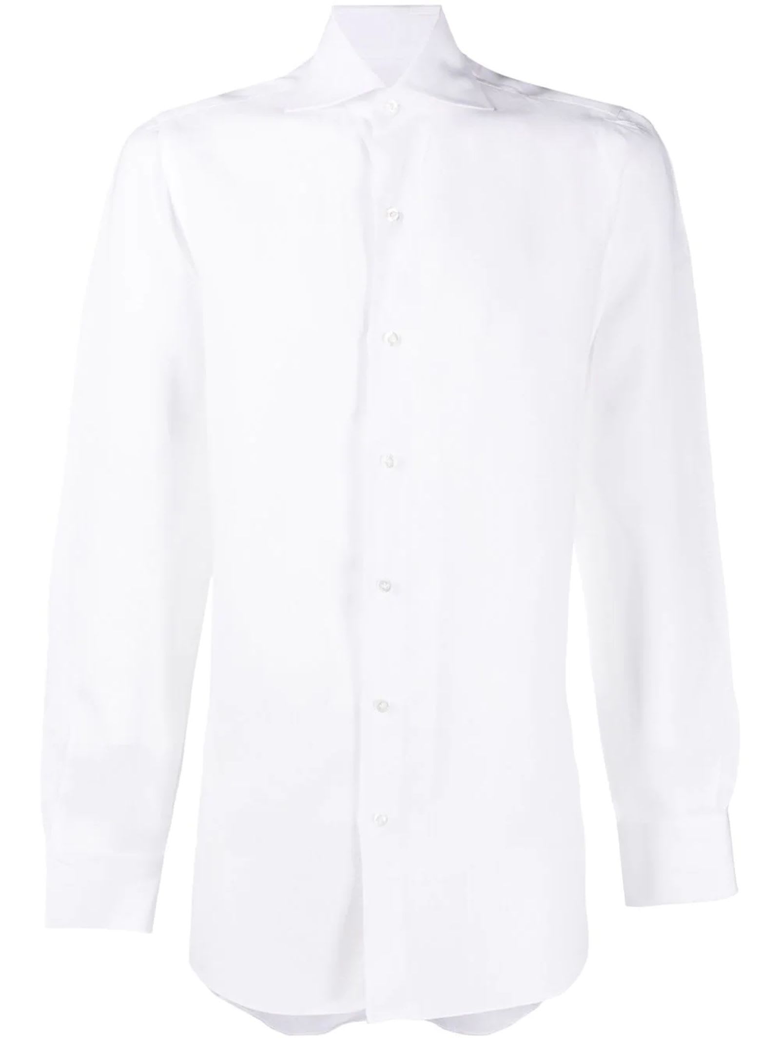 Finamore White Linen Long Sleeve Shirt